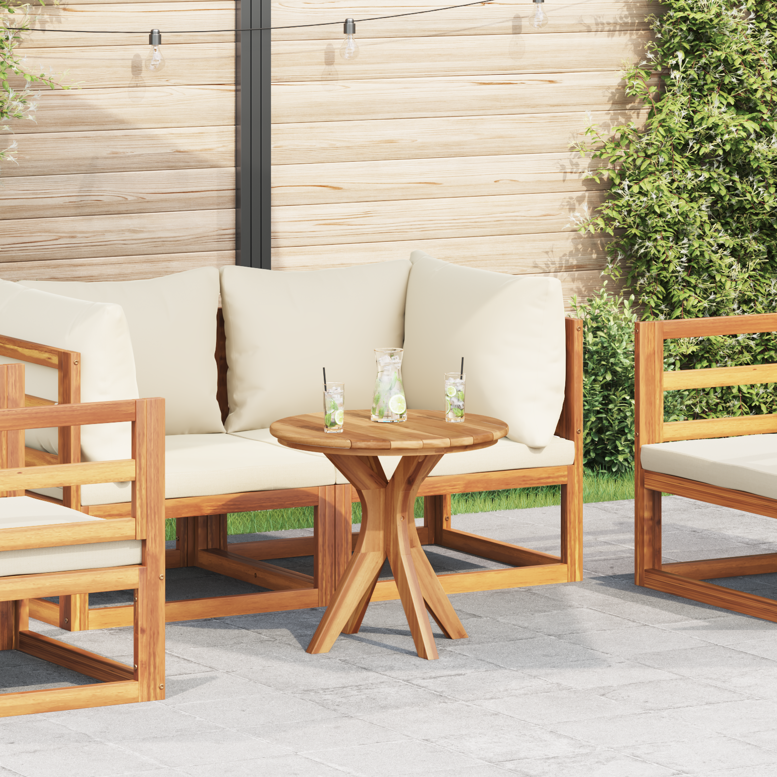 Tuin Koffietafel Ø55×51 cm Massief Hout Teak