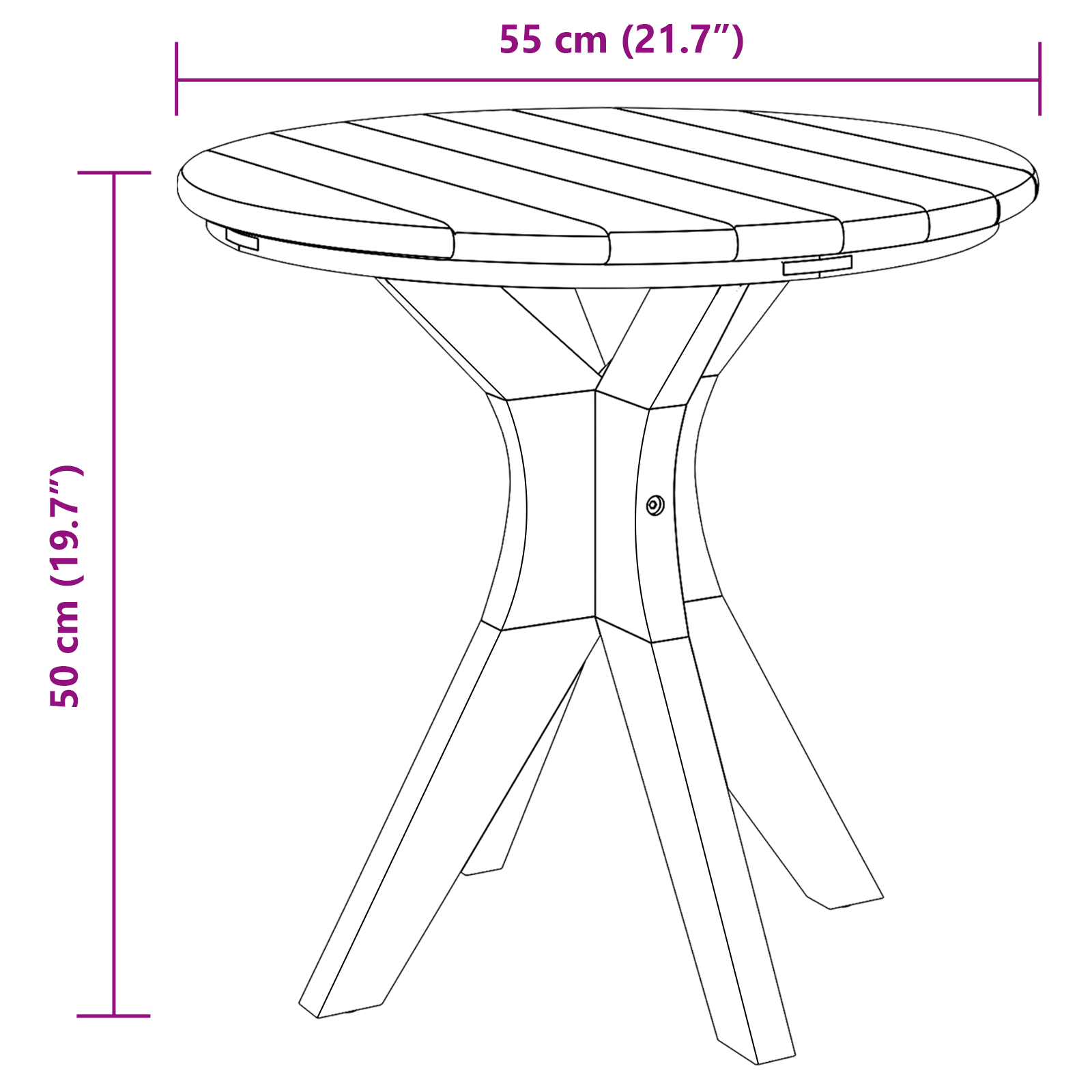 Garden Coffee Table Ø55x51 cm Solid Wood Teak - Image 8