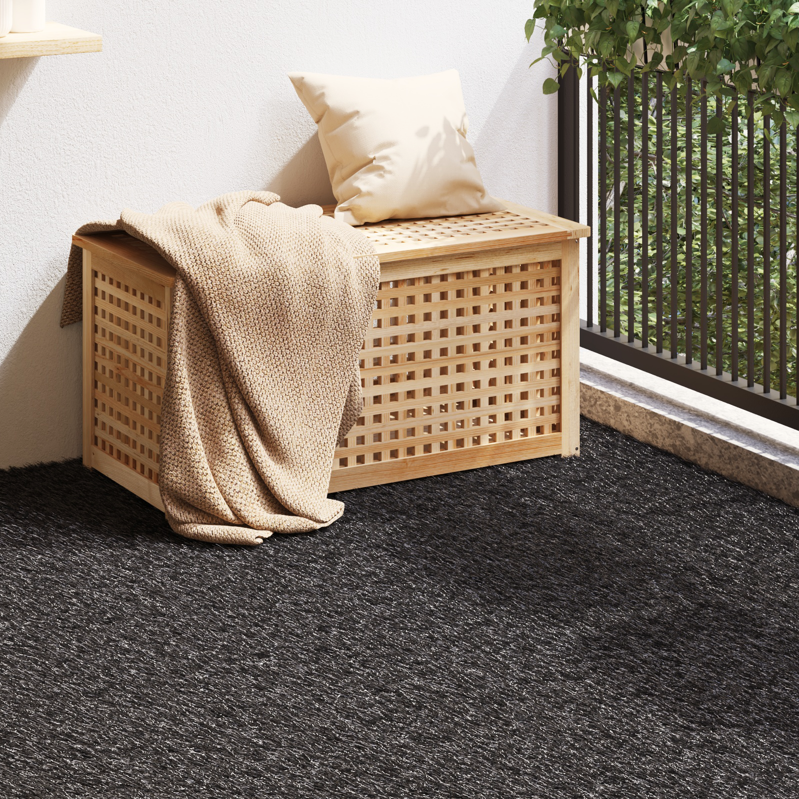 Kunstrasen Schwarz 1x2 m 30 mm - Your Garden Eden