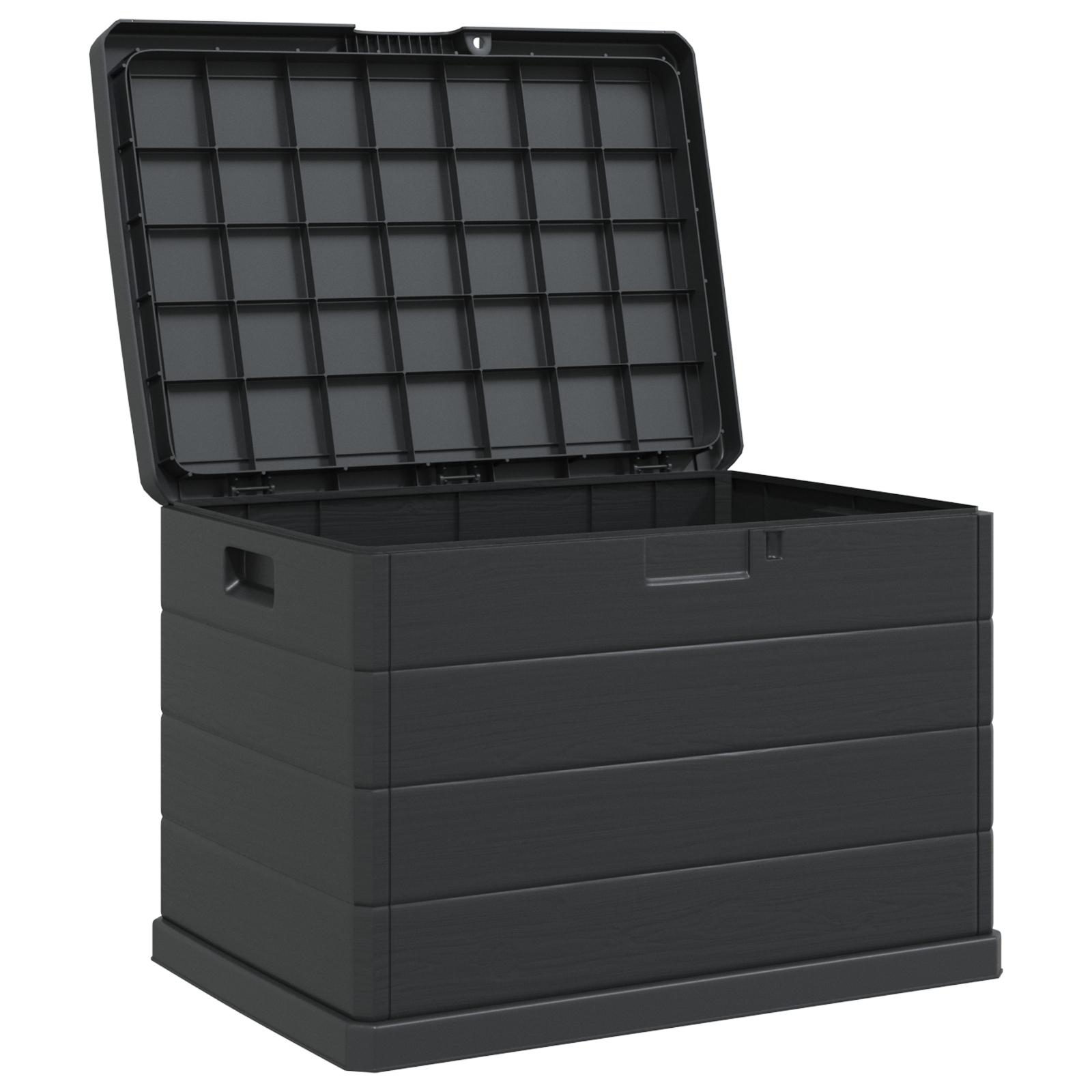 Gartentruhe Anthrazit 77,5x54,5x53 cm Kunststoff 170 L - gartenmoebel-boxen - Your Garden Eden