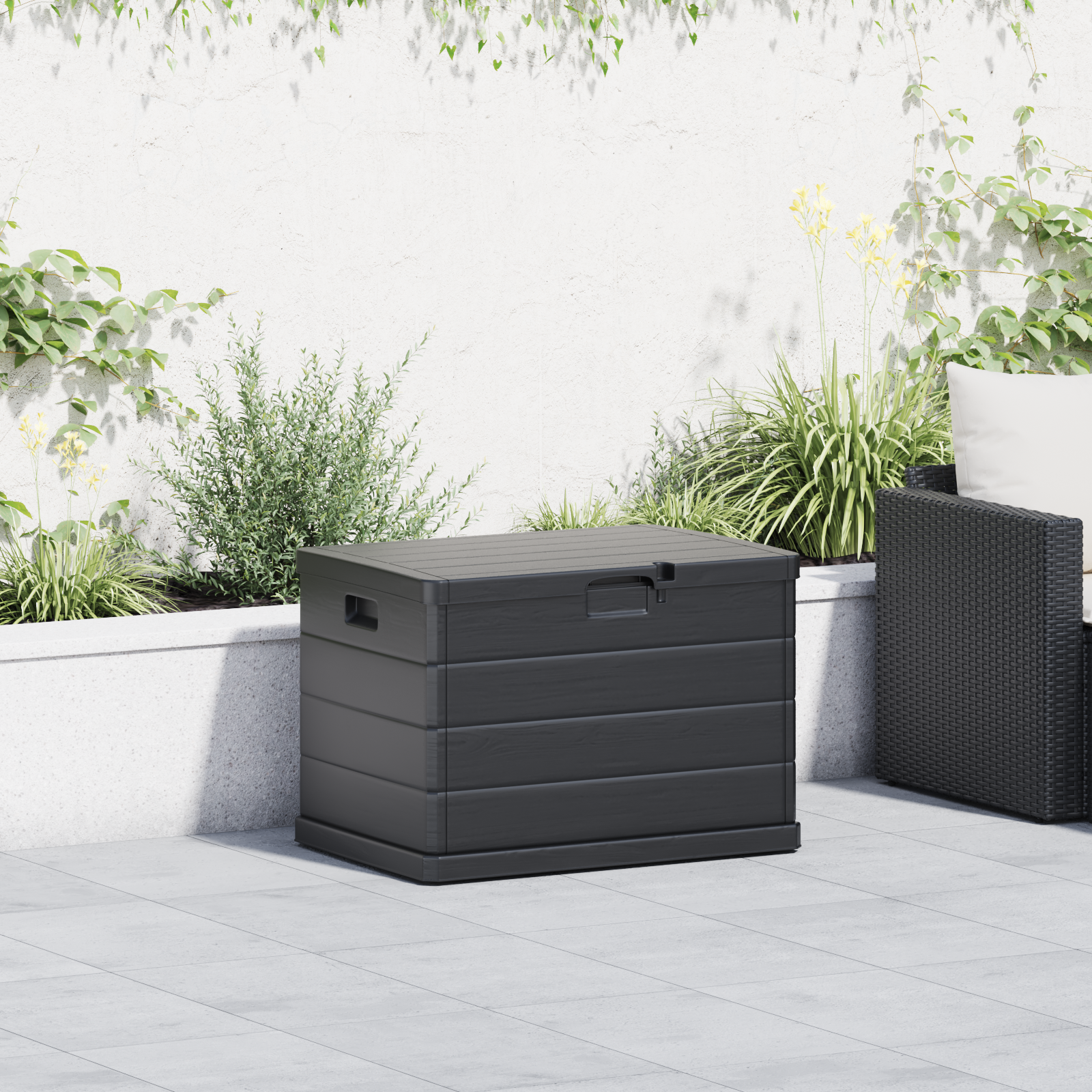 Thumbnail - vidaXL Gartentruhe Anthrazit 77,5x54,5x53 cm Kunststoff 170 L
