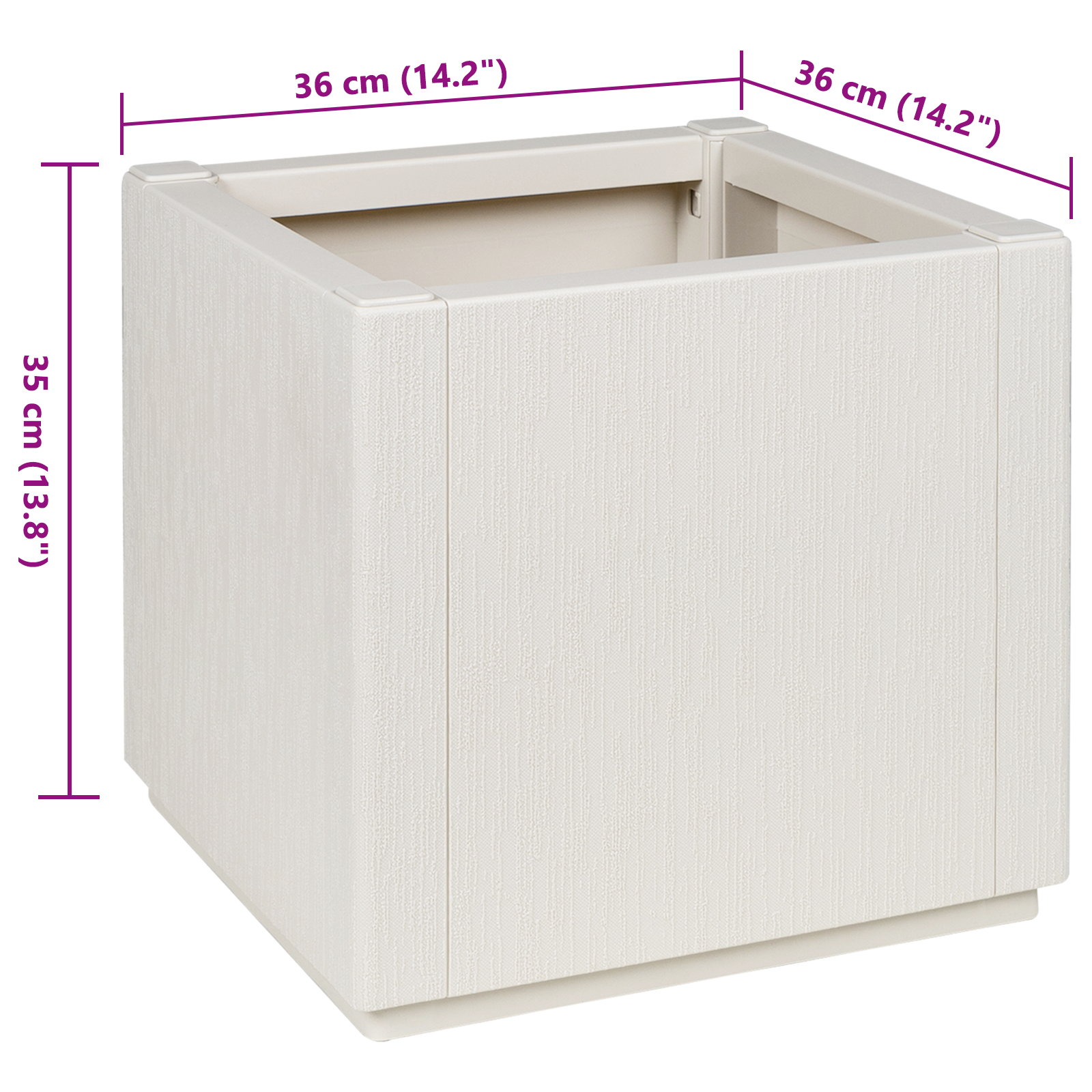 Garden Planter White 36x36x35 cm PP - Image 8