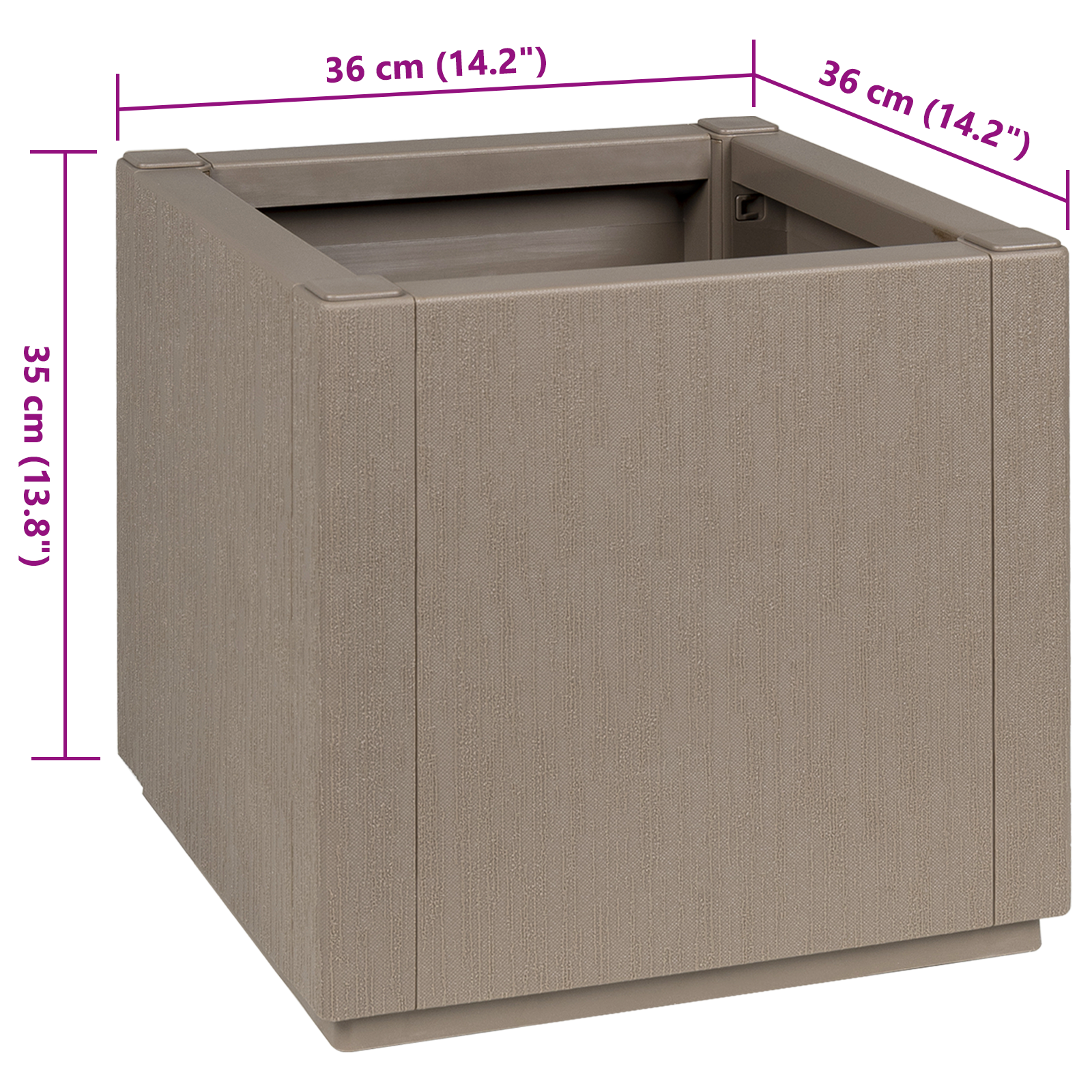 Garden Planter Dove grey PP (polypropylene) 36 x 36 x 35 cm - Image 8