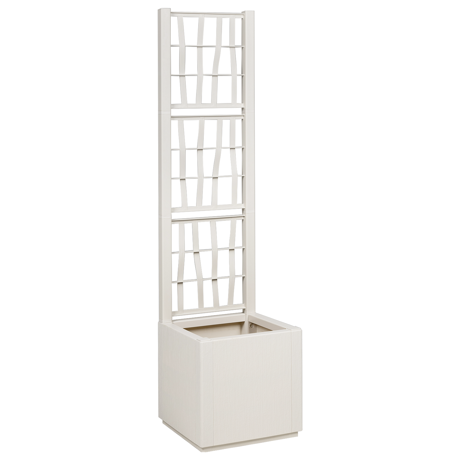 Tuinplantbak met Trellis Wit 36x36x140 cm PP
