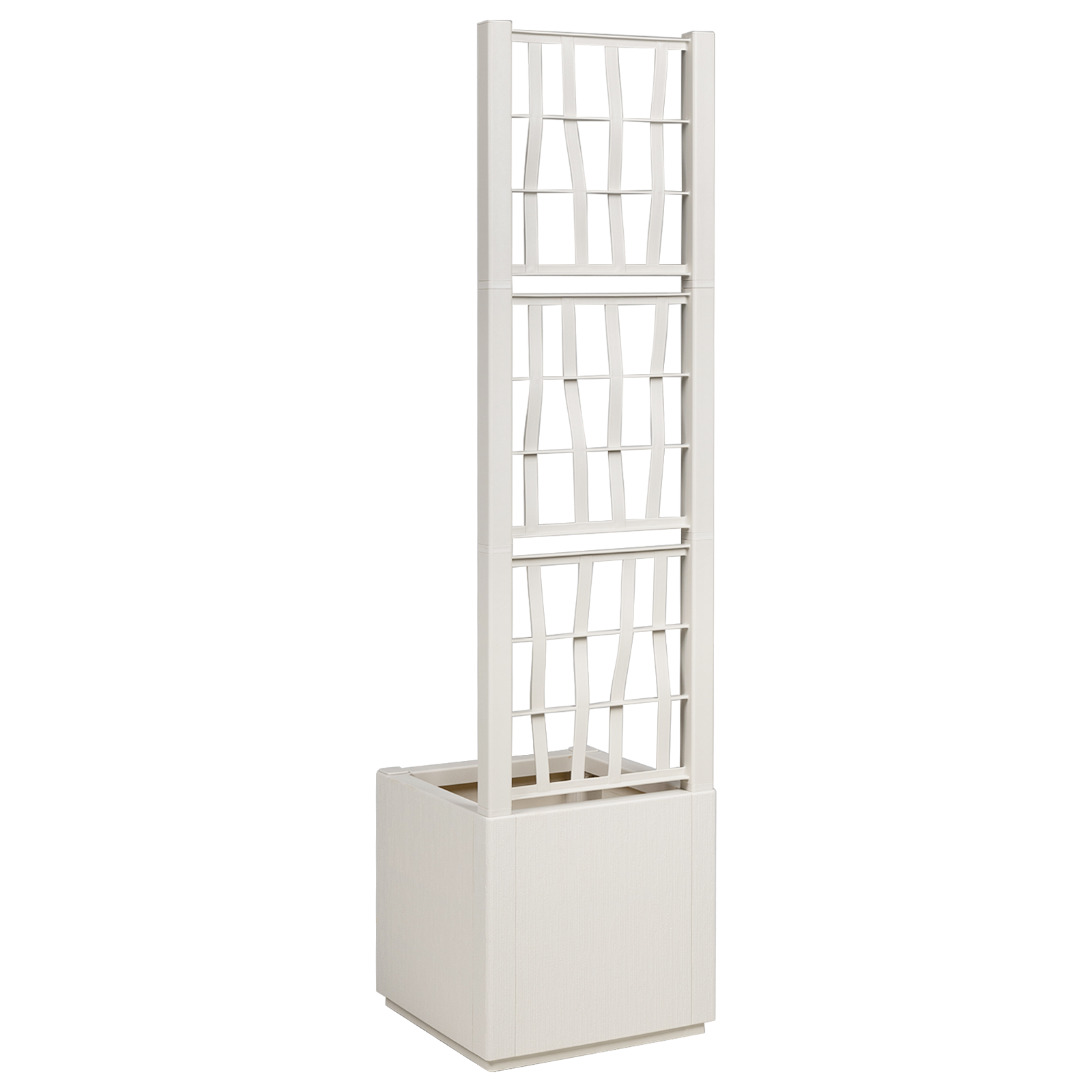 Garden Planter with Trellis White 36x36x140 cm PP - Image 3