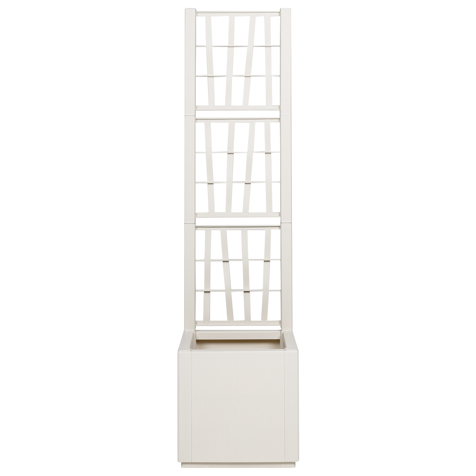 Garden Planter with Trellis White 36x36x140 cm PP - Image 4