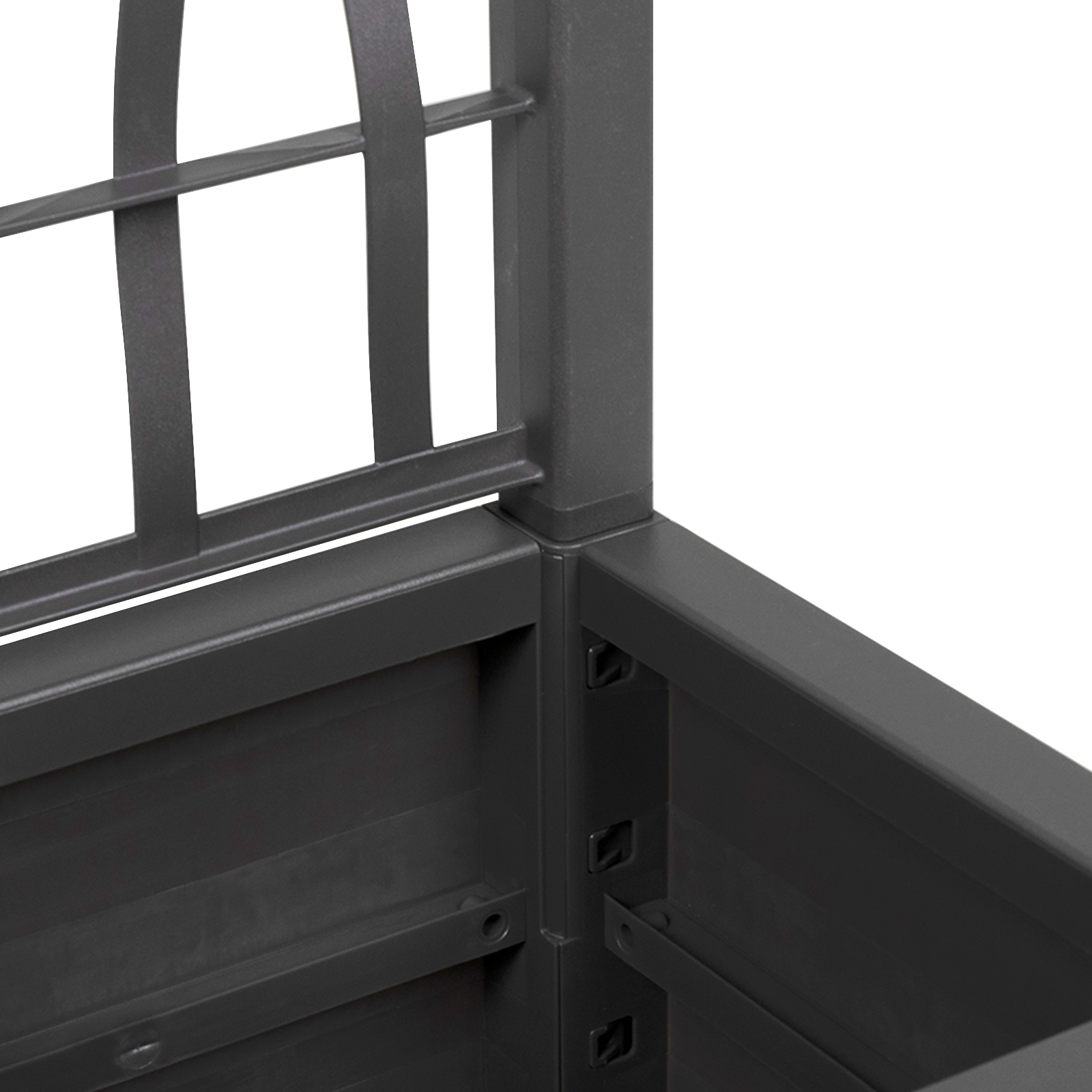 Dark Grey Garden Planter with Trellis - 36x36x140 cm - Image 6