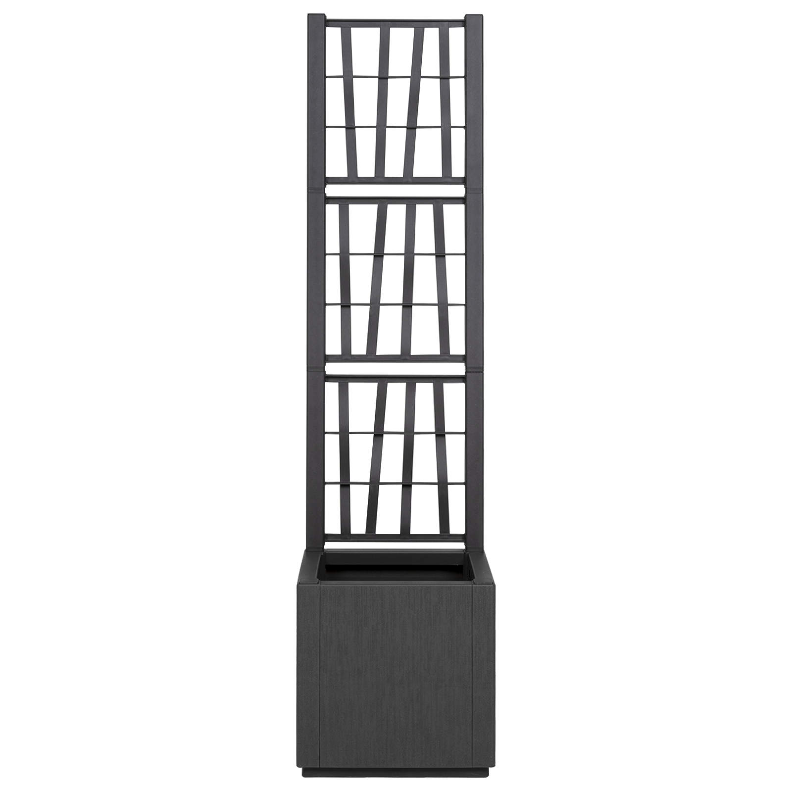 Dark Grey Garden Planter with Trellis - 36x36x140 cm - Image 4