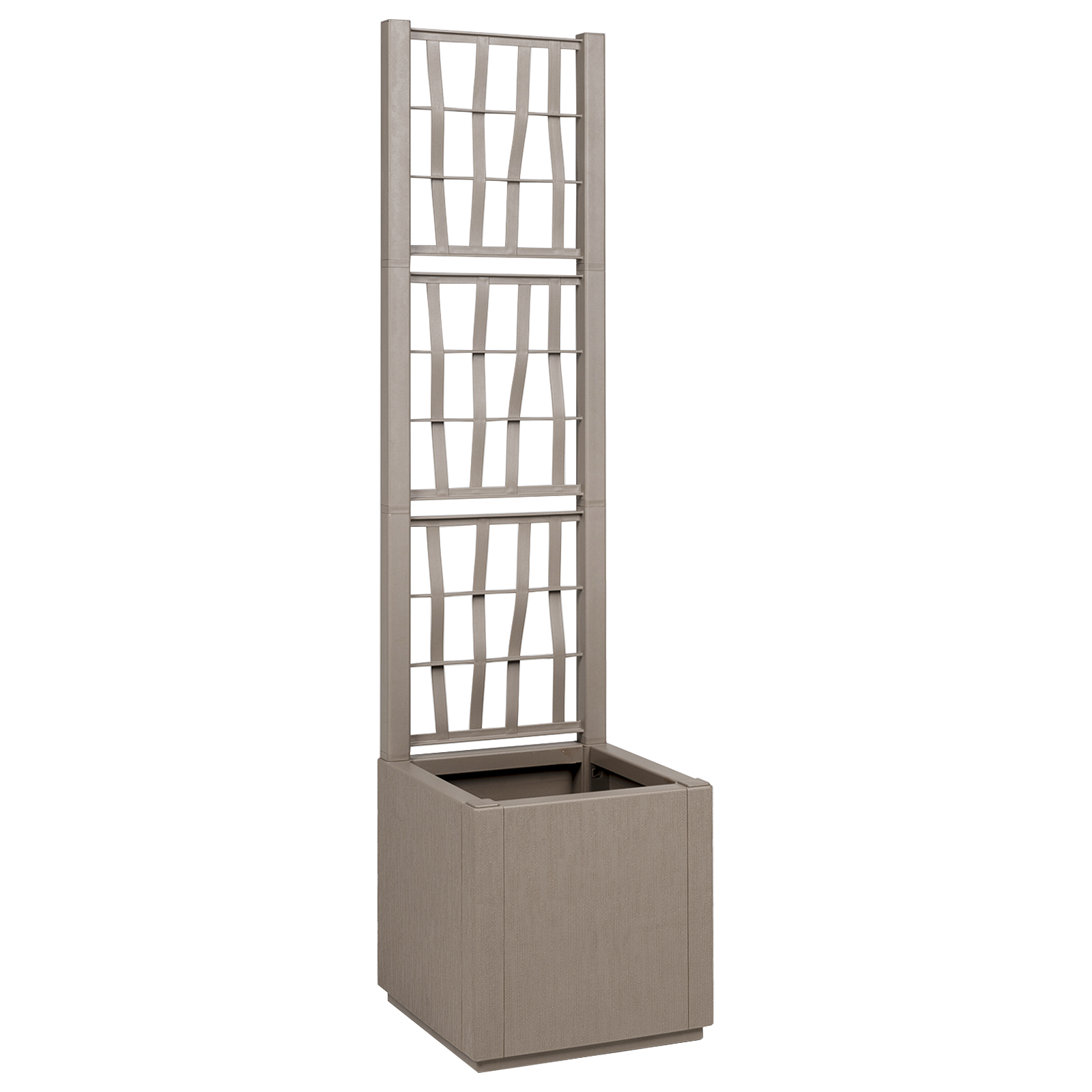 Tuinbak met Pergola Lichtbruin 36x36x140 cm PP