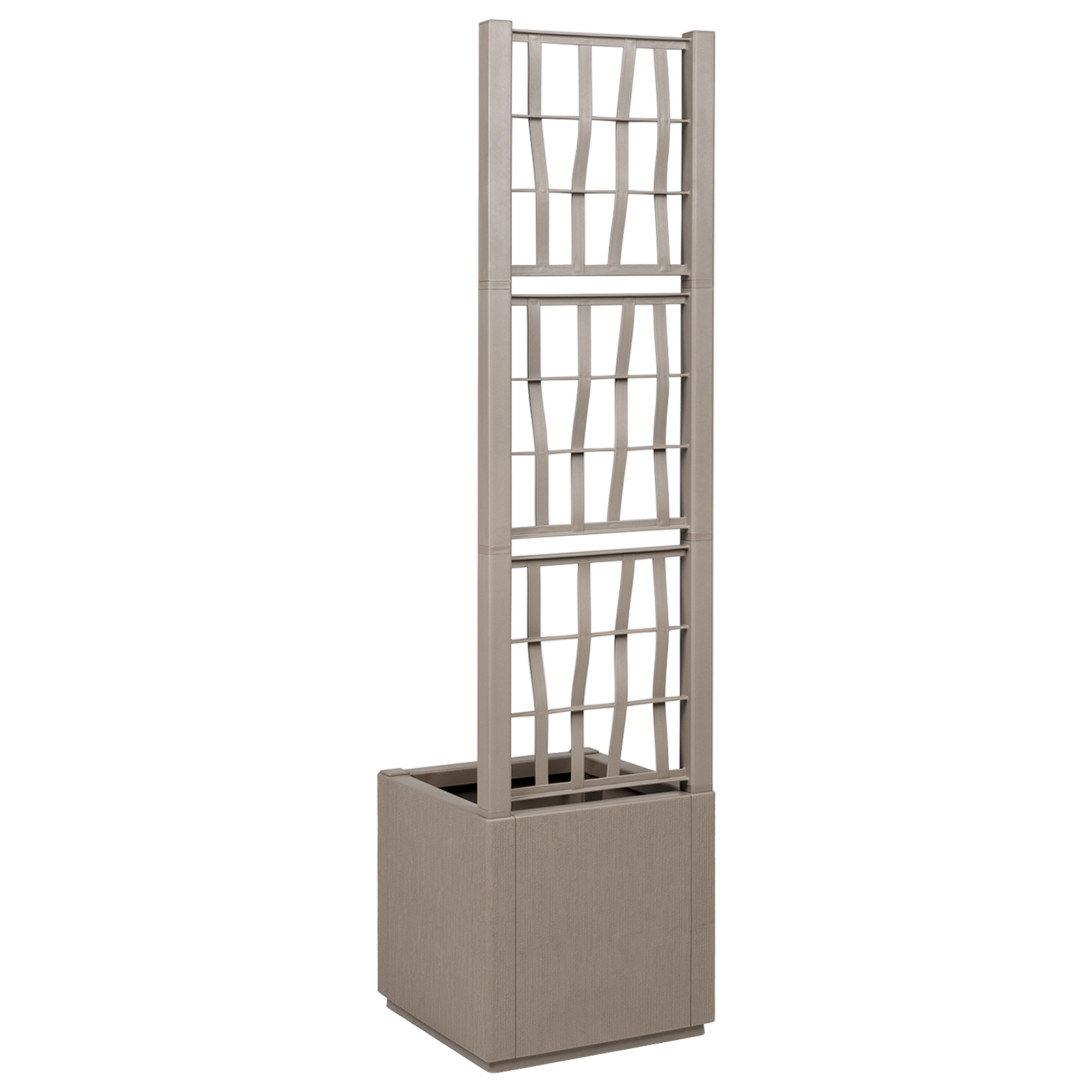 Garden Planter with Trellis - Light Brown - 36x36x140 cm - PP - Image 3