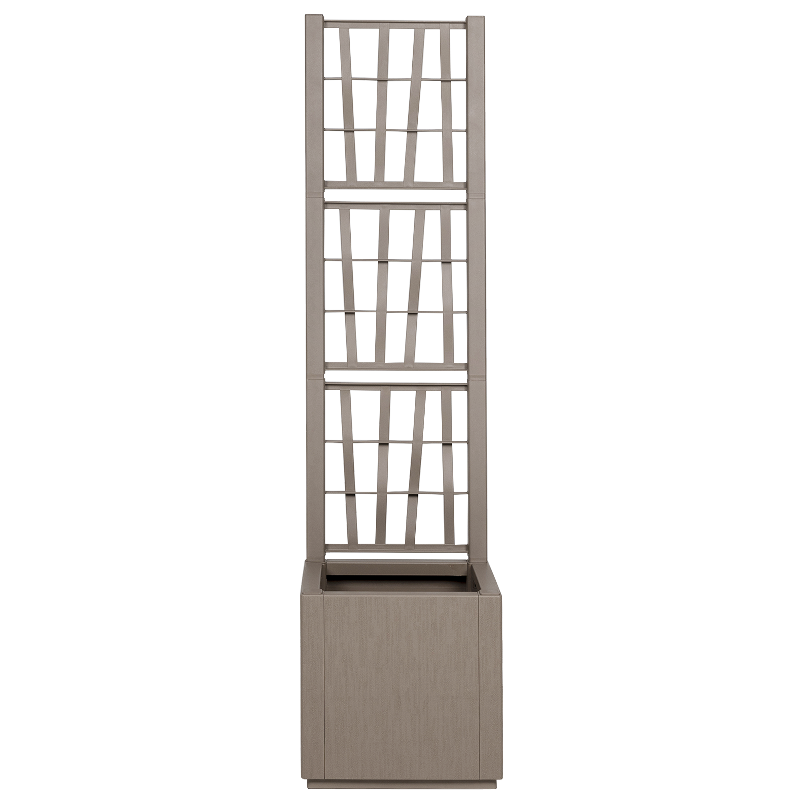 Garden Planter with Trellis - Light Brown - 36x36x140 cm - PP - Image 4