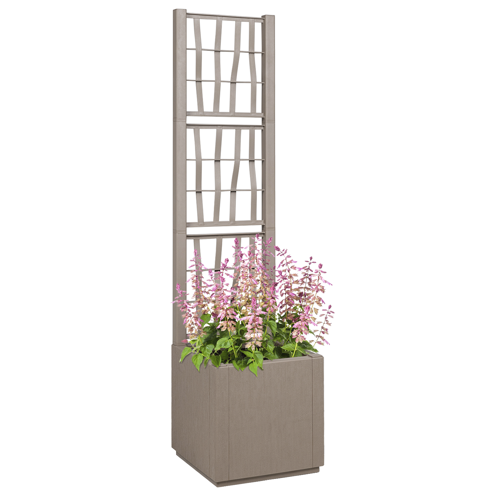 Garden Planter with Trellis - Light Brown - 36x36x140 cm - PP - Image 2