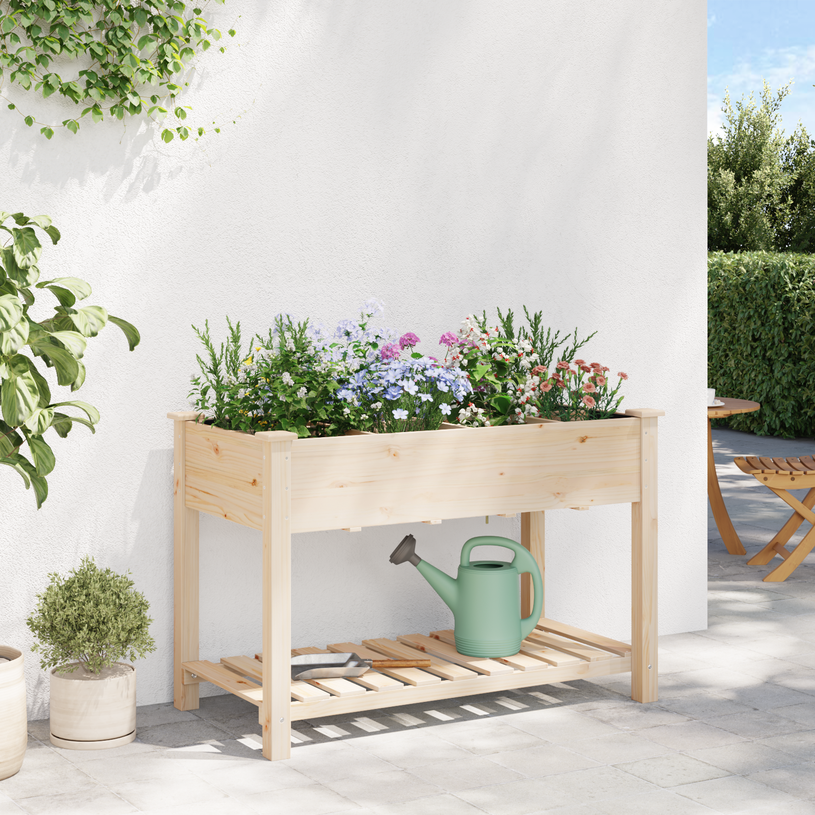 Garden Planter with Grids 115x59x76 cm Solid Wood Fir - Image 4