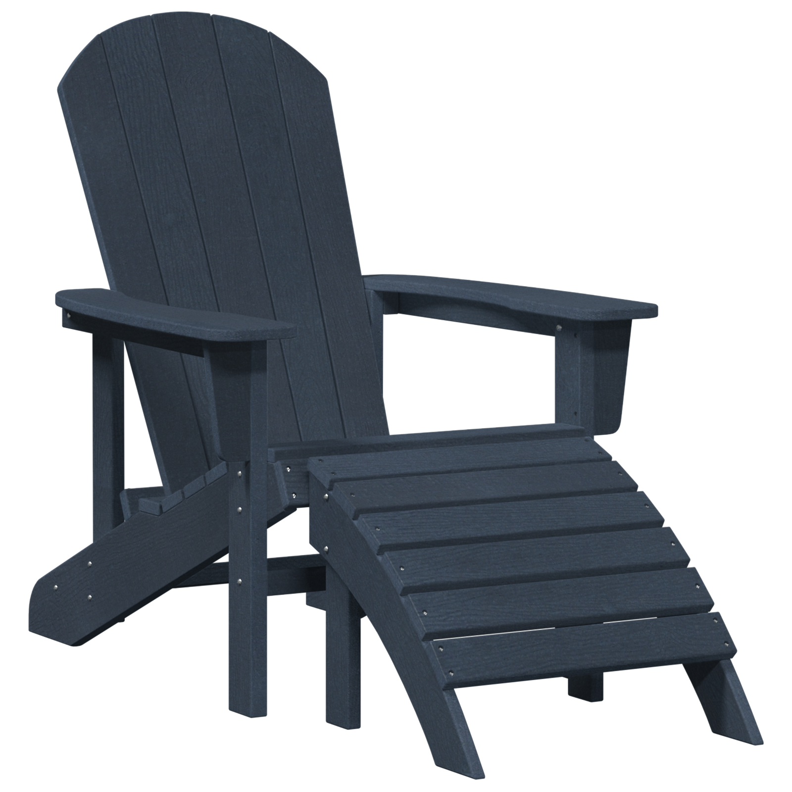 Adirondack-Stuhl mit Fußstütze Marineblau HDPE - Gartenmöbel - Your Garden Eden