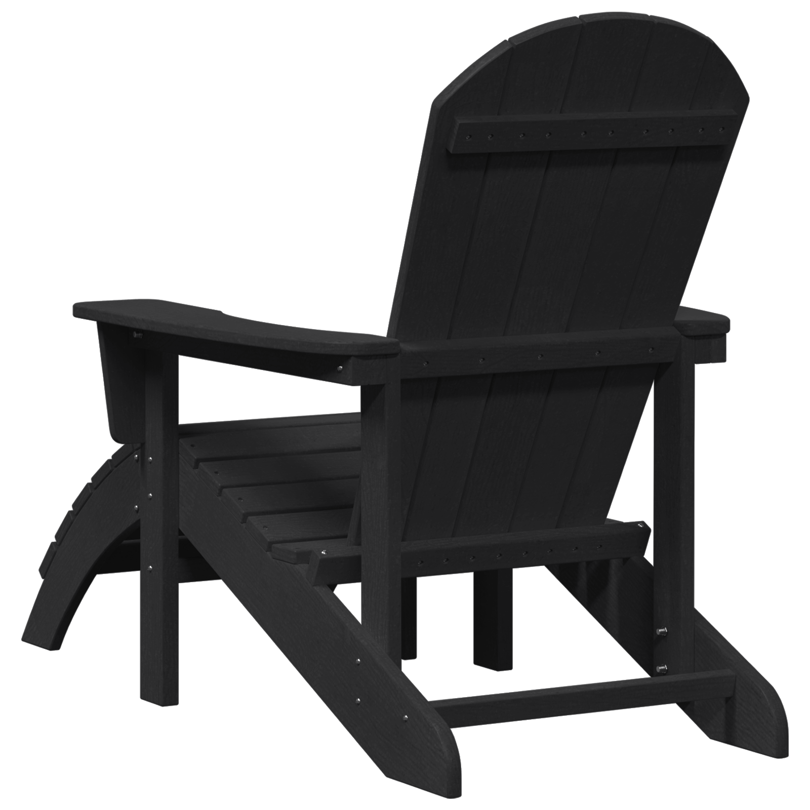 Adirondack Chair with Footrest Black HDPE - Image 7