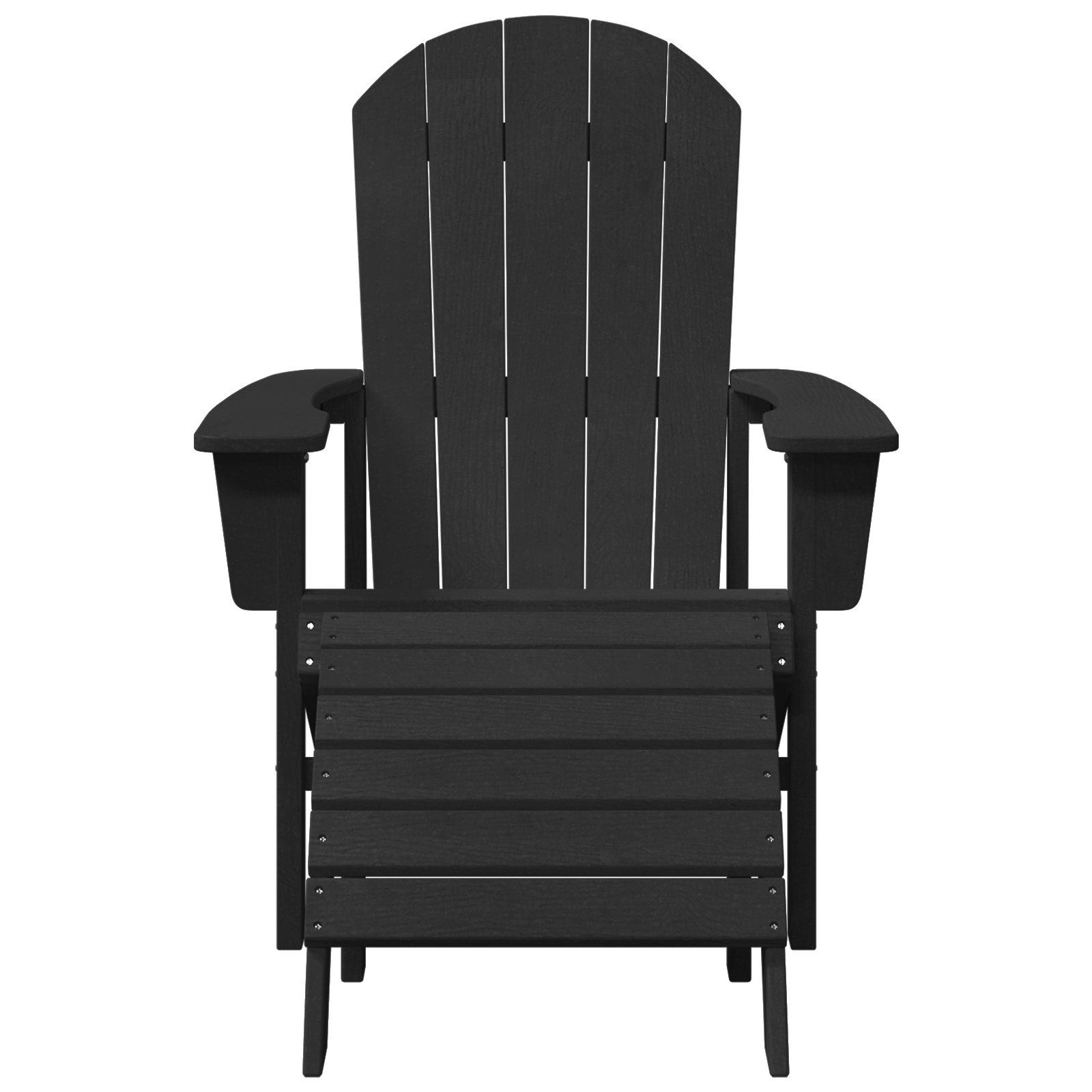 Adirondack Chair with Footrest Black HDPE - Image 4