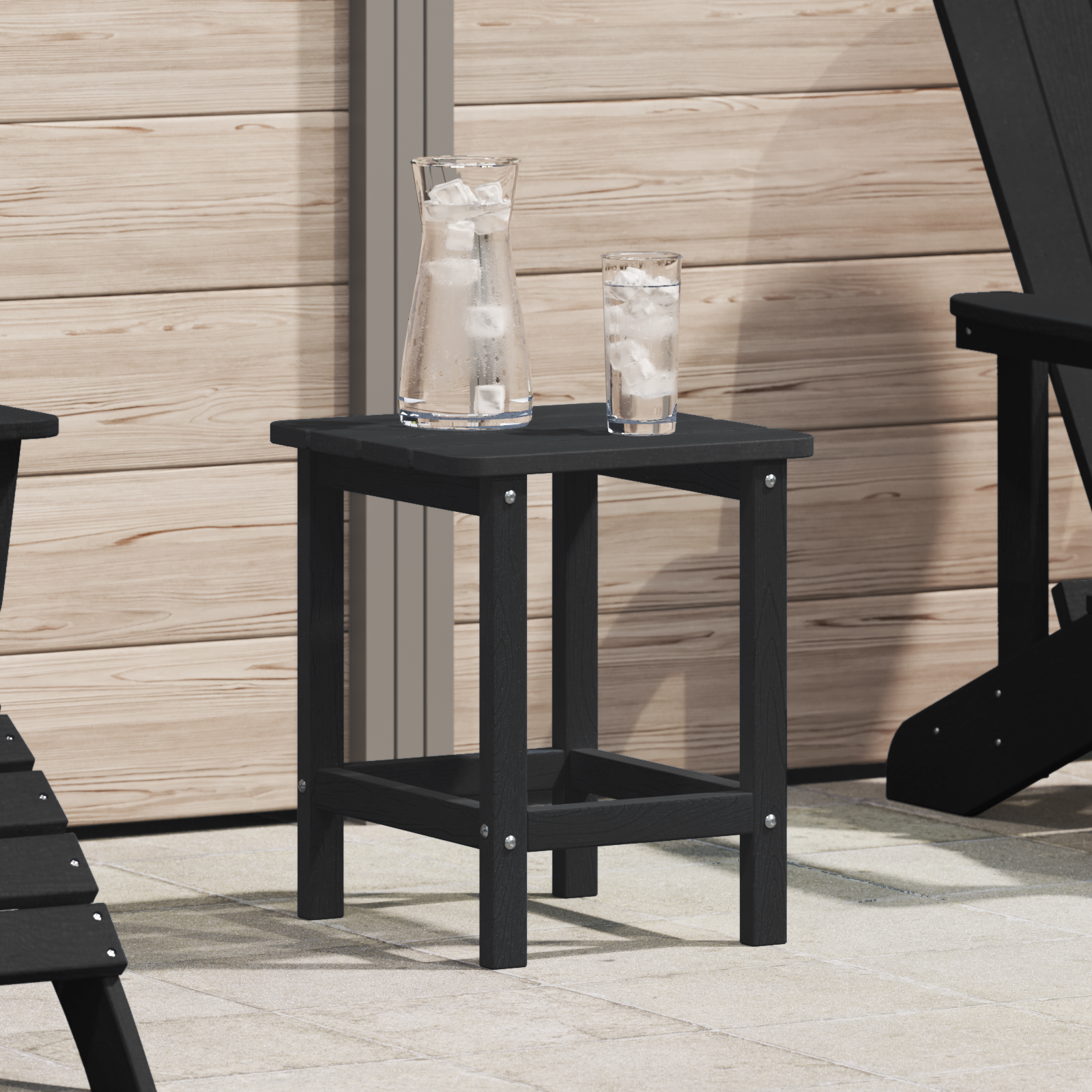 Adirondack Beistelltisch Schwarz 38x38x45 cm HDPE - Gartenmöbel - Your Garden Eden