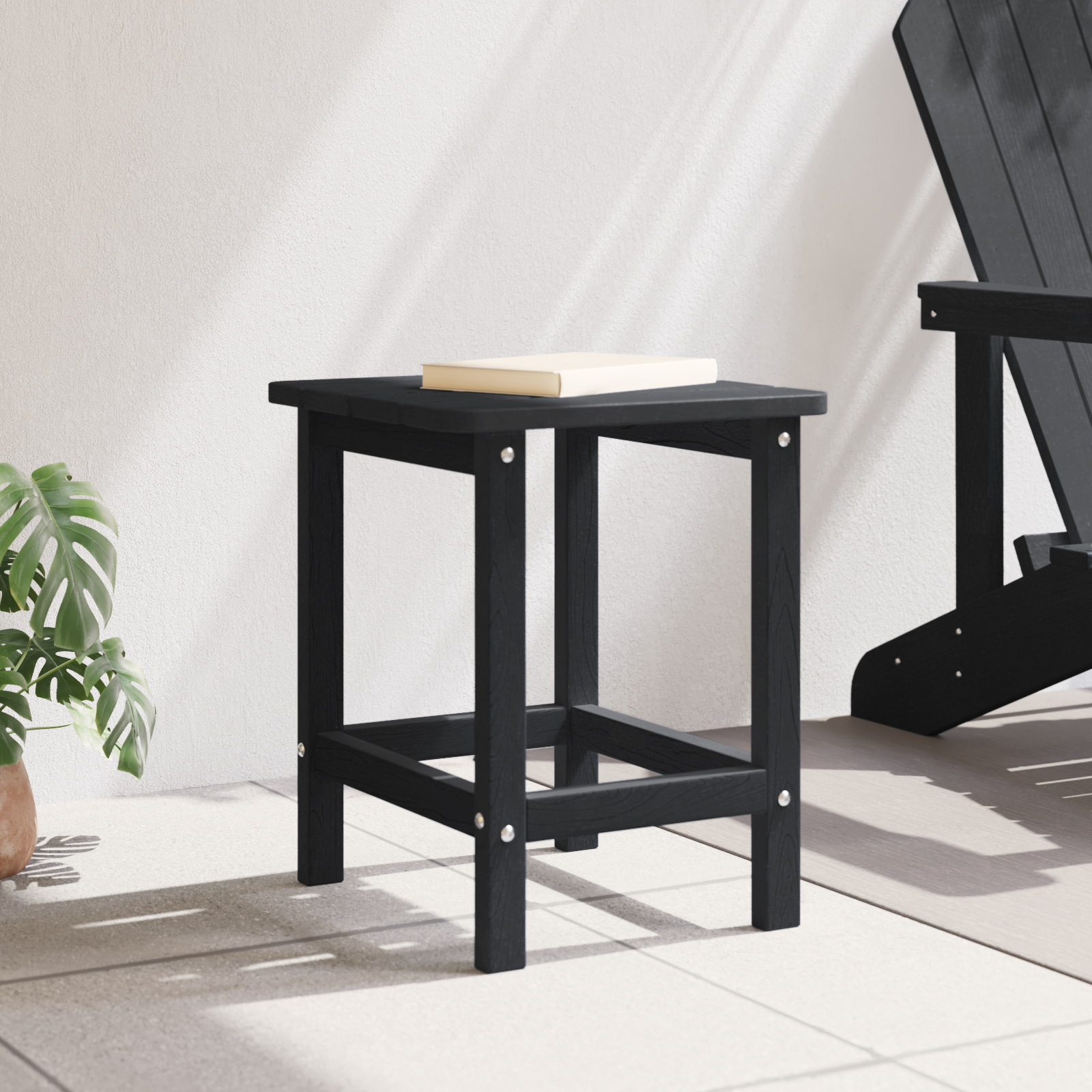 Adirondack Beistelltisch Schwarz 38x38x45 cm HDPE - Gartenmöbel - Your Garden Eden