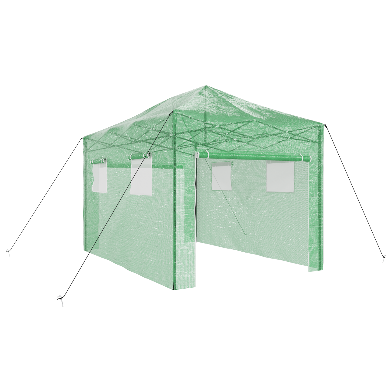 Begehbares Gewächshaus mit Pop-up Rahmen Grün 410x280x315 cm Stahl - Gartenpflege - Your Garden Eden