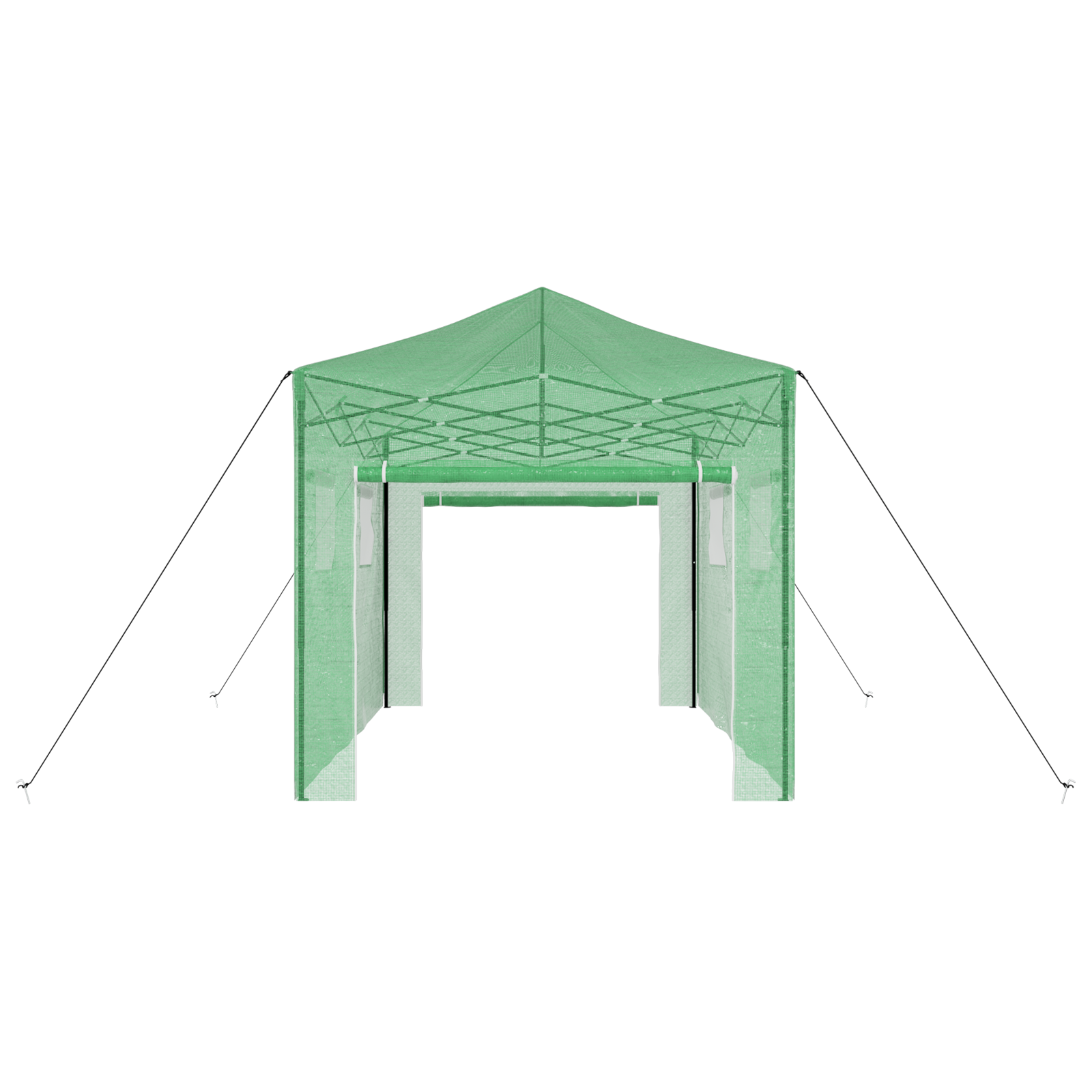 Begehbares Gewächshaus mit Pop-up Rahmen Grün 410x280x315 cm Stahl - Gartenpflege - Your Garden Eden