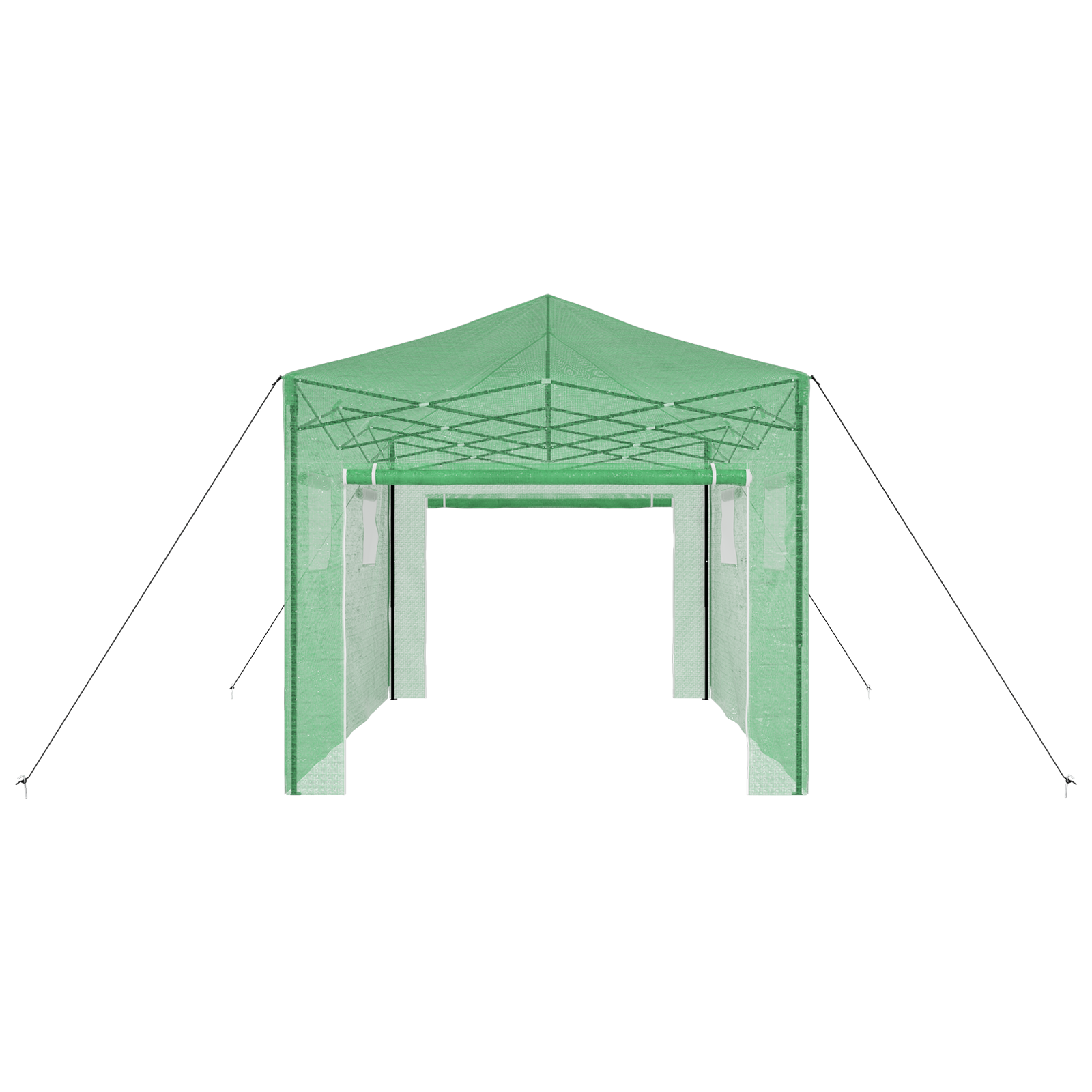 Gewächshaus zum Betreten mit aufklappbarem Rahmen Grün 430x290x315 cm Stahl - Gartenpflege - Your Garden Eden