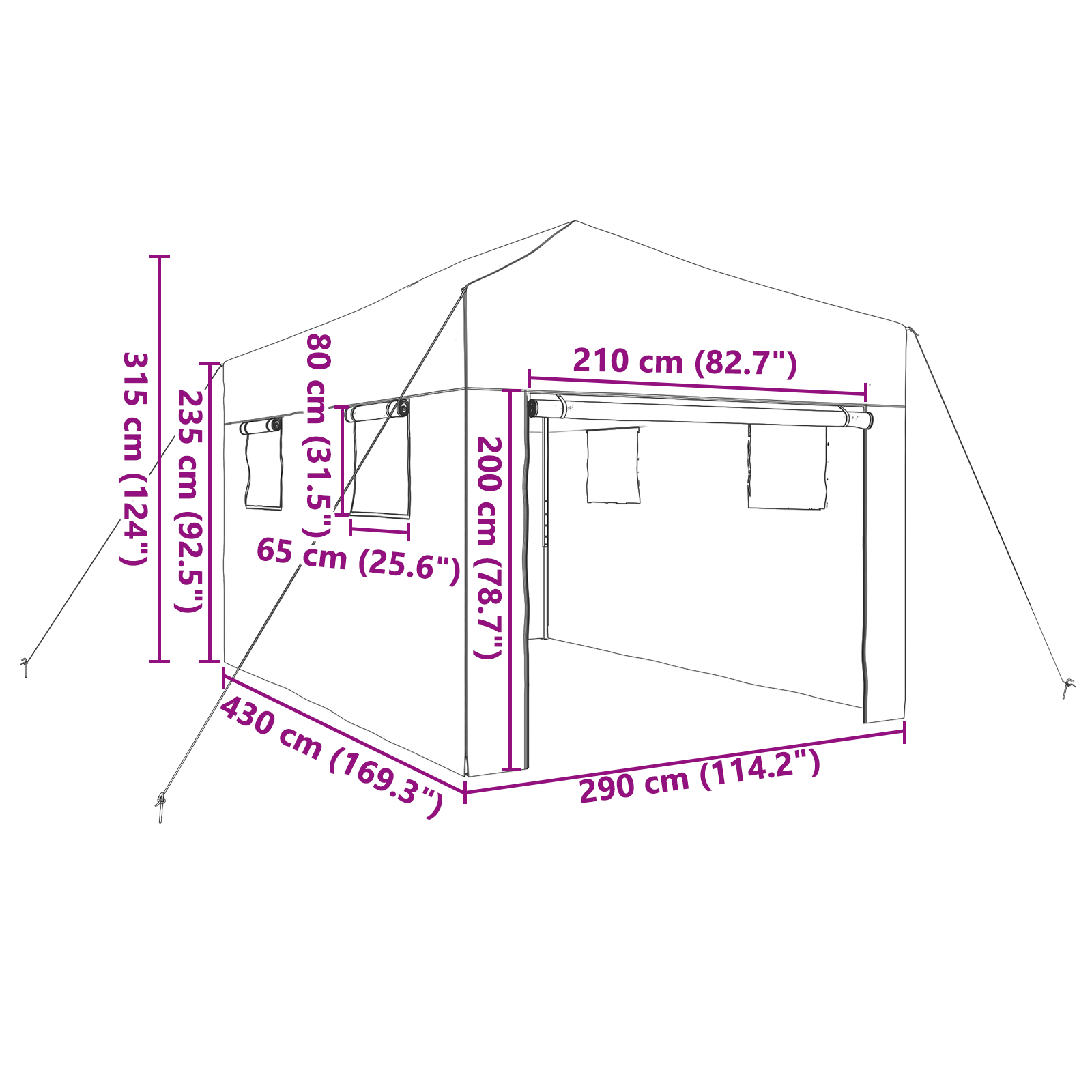 Gewächshaus zum Betreten mit aufklappbarem Rahmen Grün 430x290x315 cm Stahl - Gartenpflege - Your Garden Eden