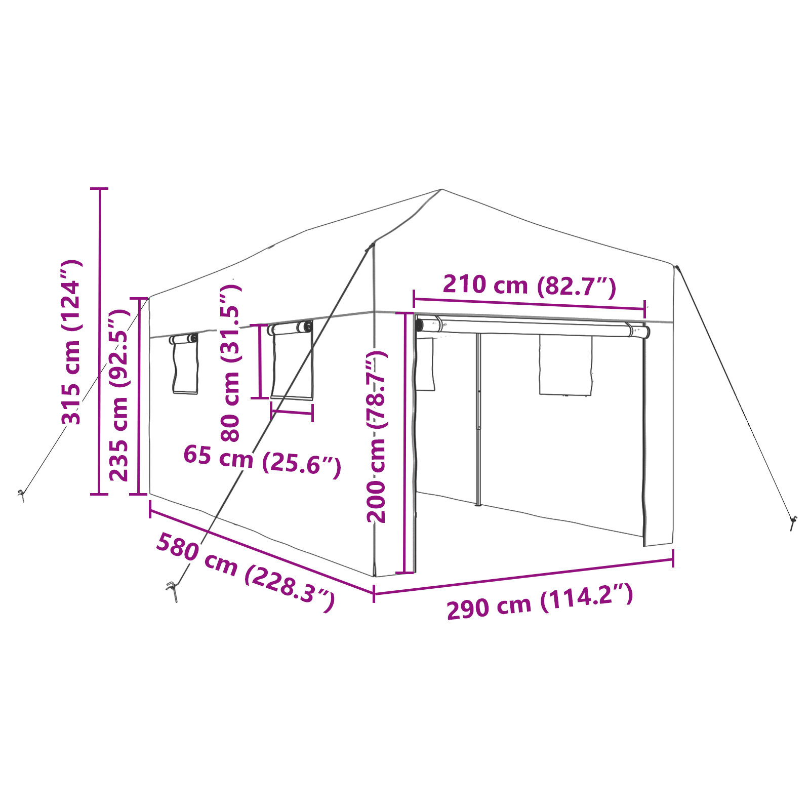 Gehege-Gewächshaus mit Pop-up-Rahmen Grün 580x290x315 cm Stahl - Gartenpflege - Your Garden Eden