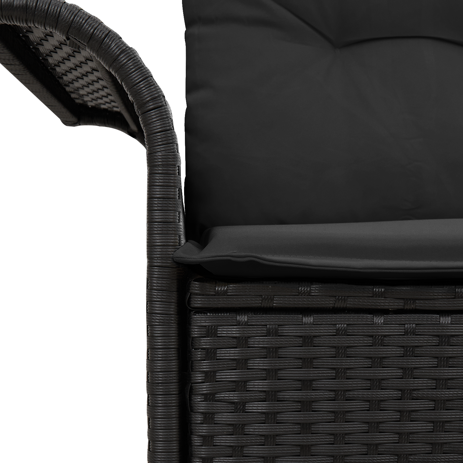 2-Seater Garden Sofa with Cushions Black Poly Rattan - Image 7
