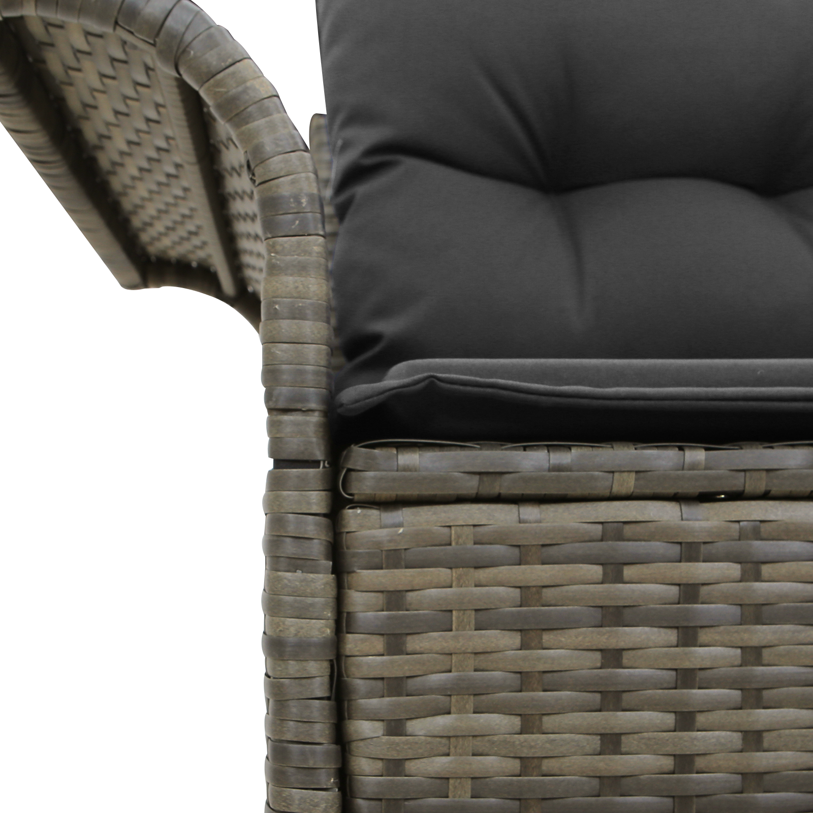 2-Seater Garden Sofa with Storage&Cushions Grey Poly Rattan - Image 8