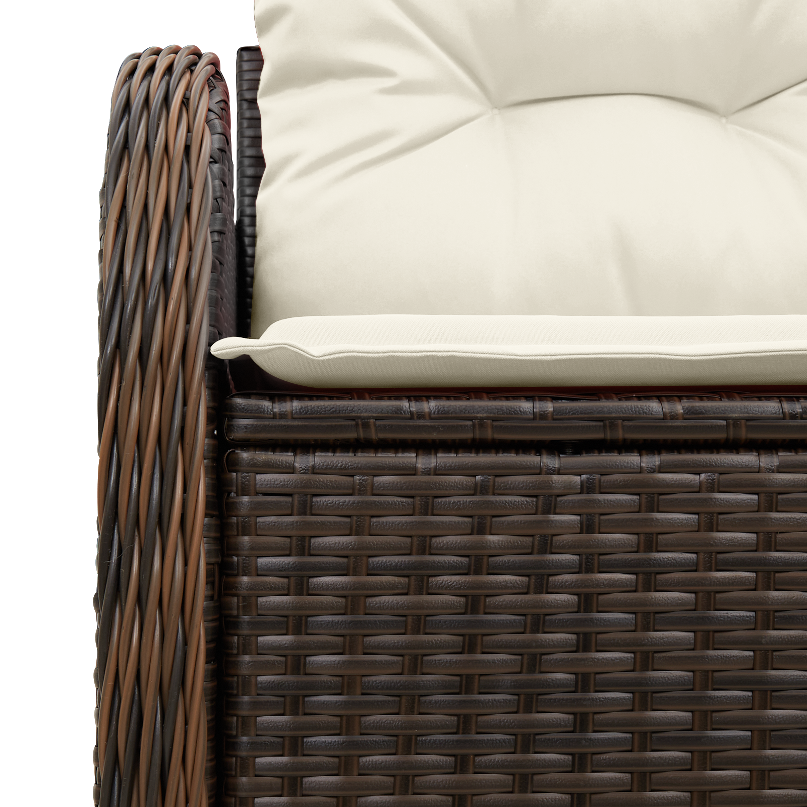 2-Seater Garden Sofa with Cushions Brown Poly Rattan - Image 5