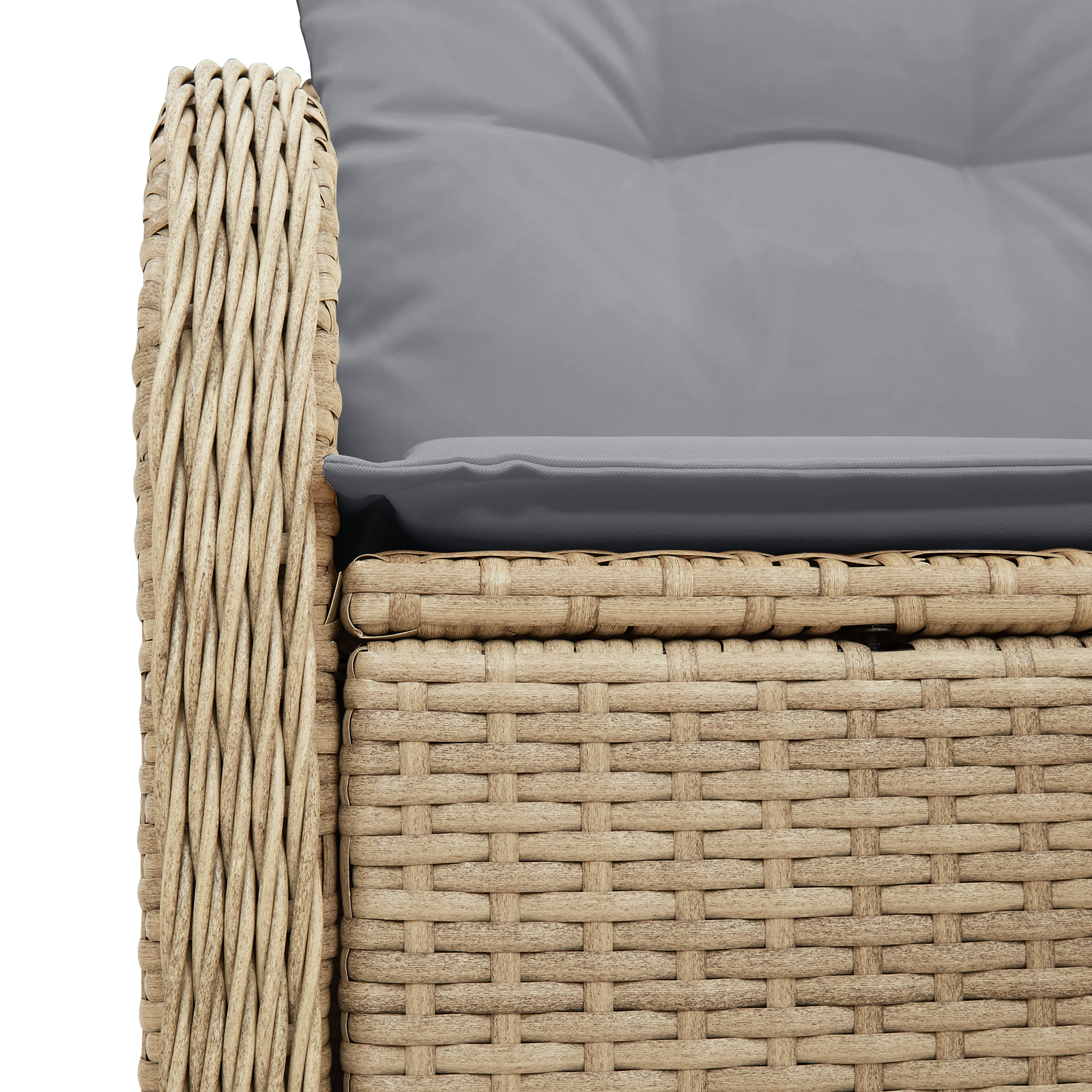 2-Seater Garden Sofa with Cushions Beige Poly Rattan - Image 6