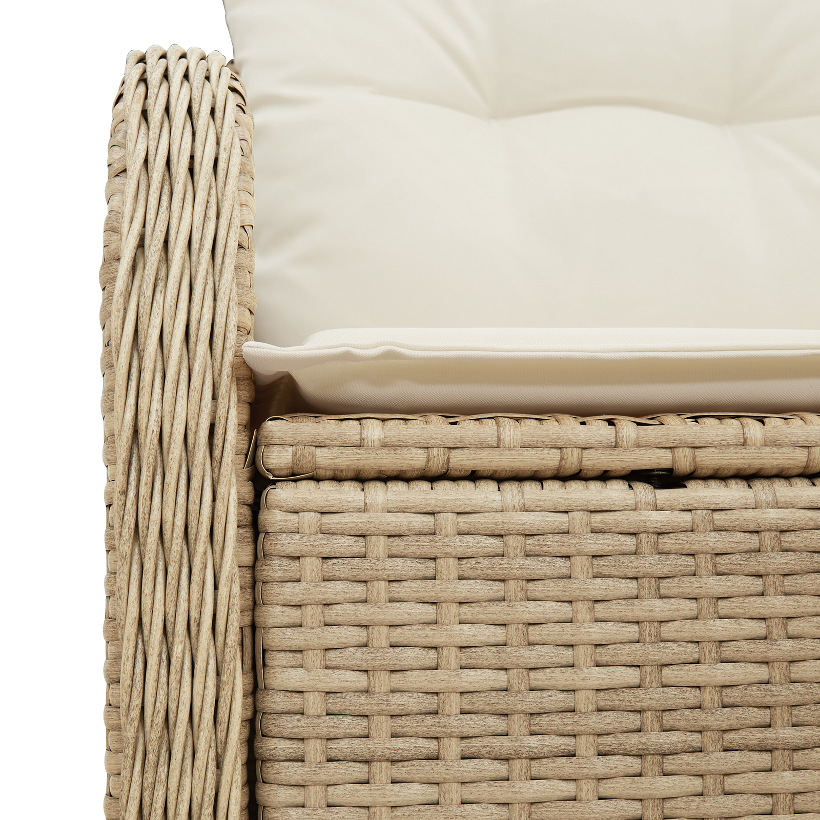 2-Seater Garden Sofa with Cushions Beige Poly Rattan - Image 6
