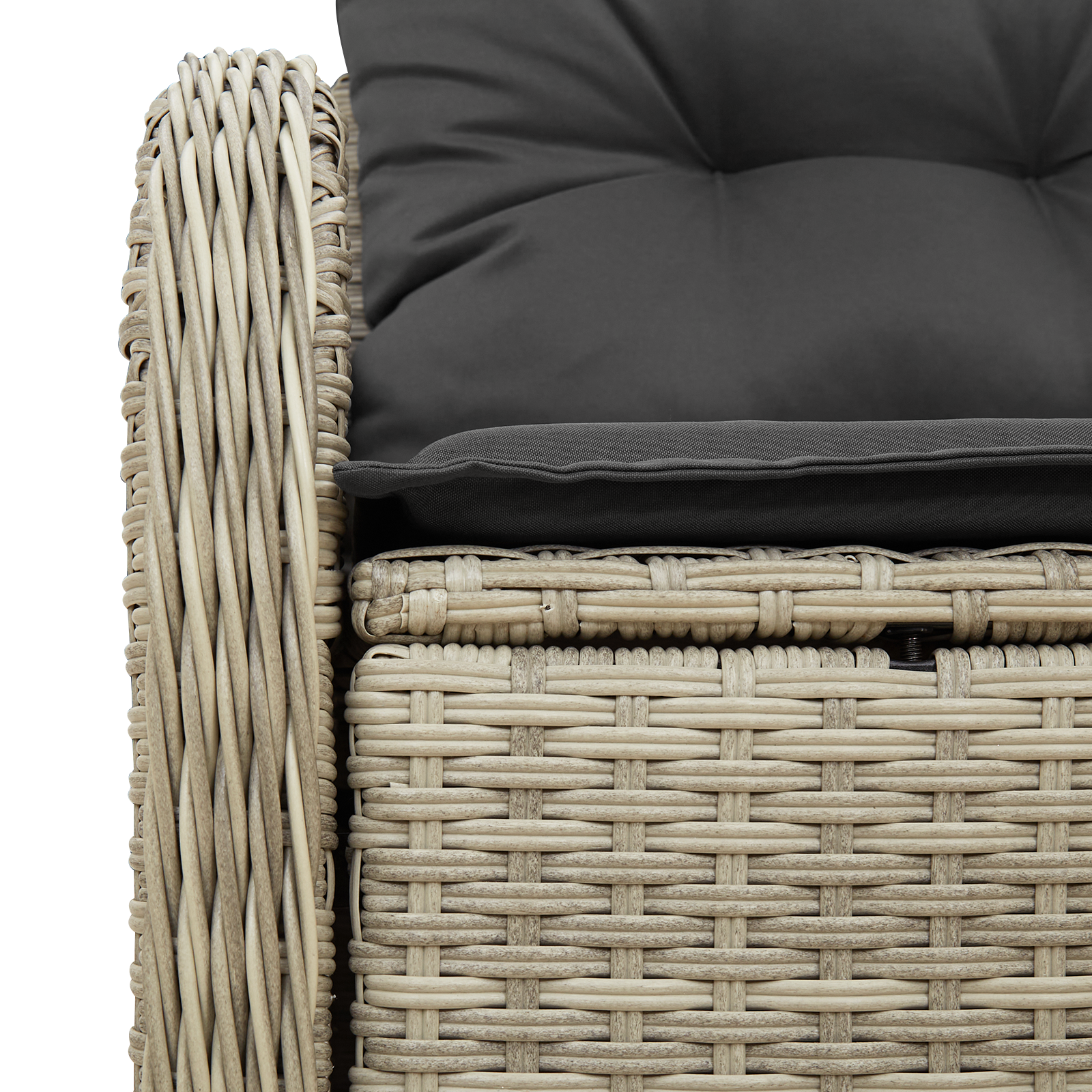 2-Seater Garden Sofa with Cushions Light Grey Poly Rattan - Image 6
