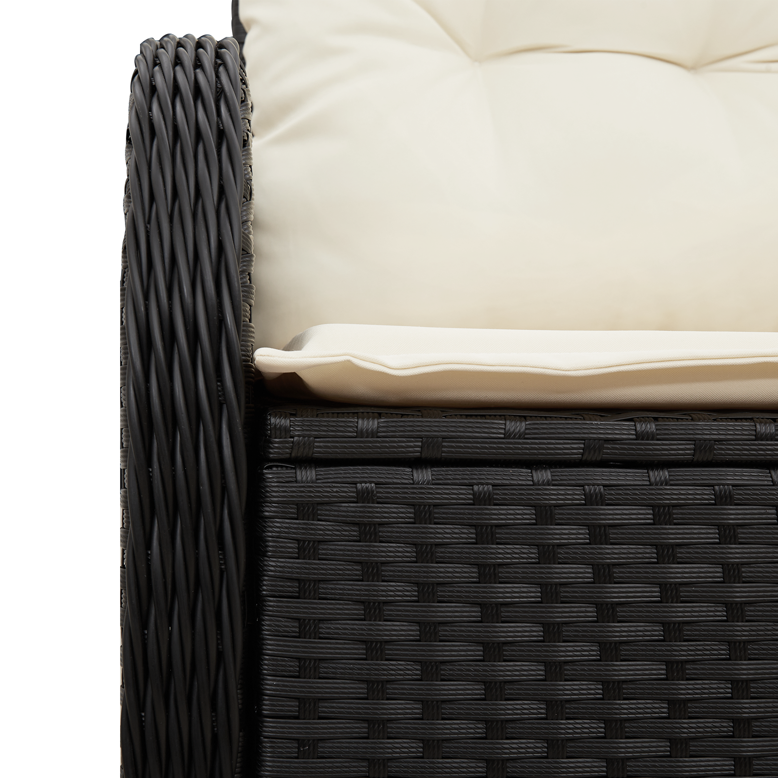 2-Seater Garden Sofa with Storage&Cushions Black Poly Rattan - Image 7