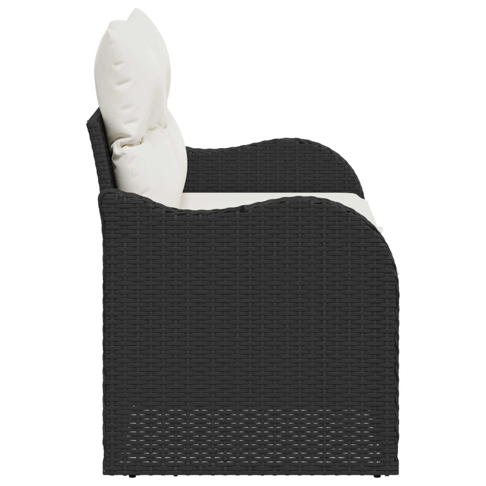 2-Seater Garden Sofa with Storage&Cushions Black Poly Rattan - Image 5