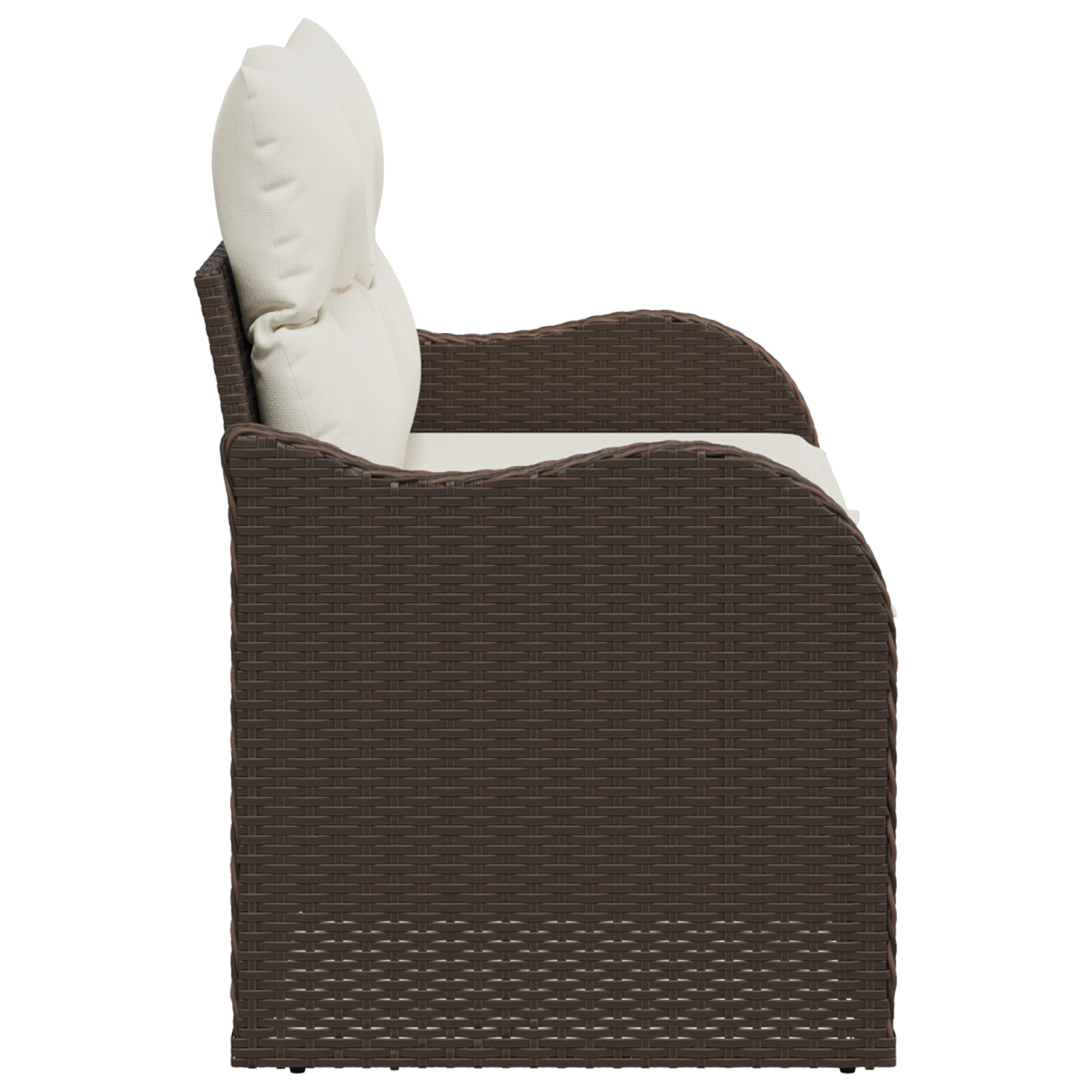 2-Seater Garden Sofa with Storage&Cushions Brown Poly Rattan - Image 5