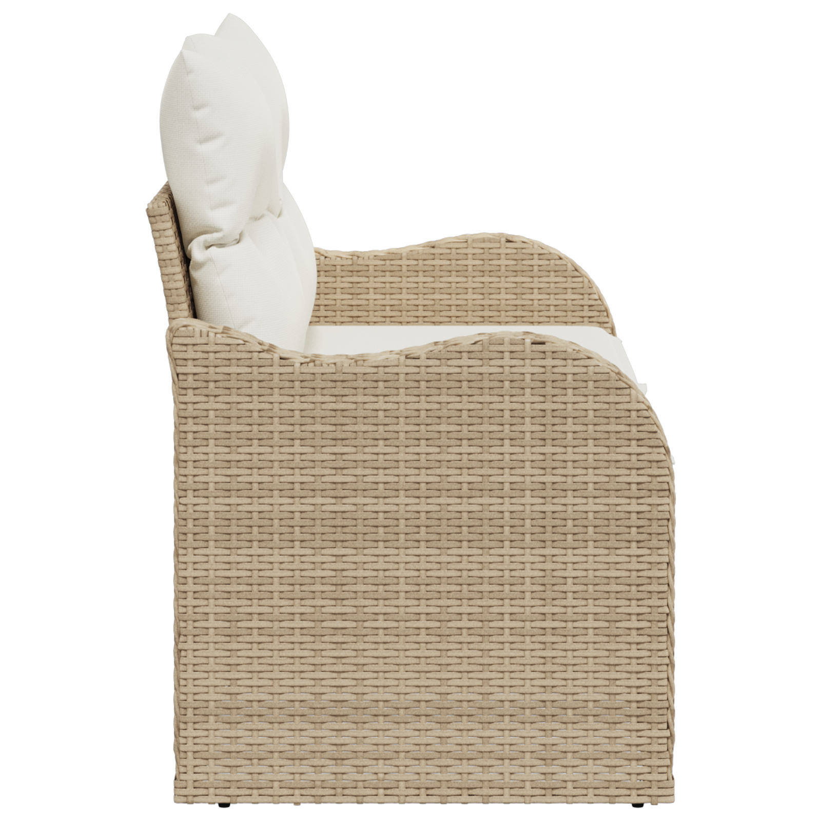 2-Seater Garden Sofa with Storage&Cushions Beige Poly Rattan - Image 6