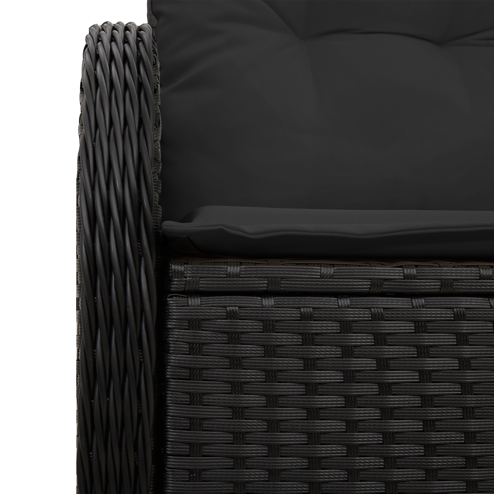 2-Seater Garden Sofa with Storage&Cushions Black Poly Rattan - Image 7