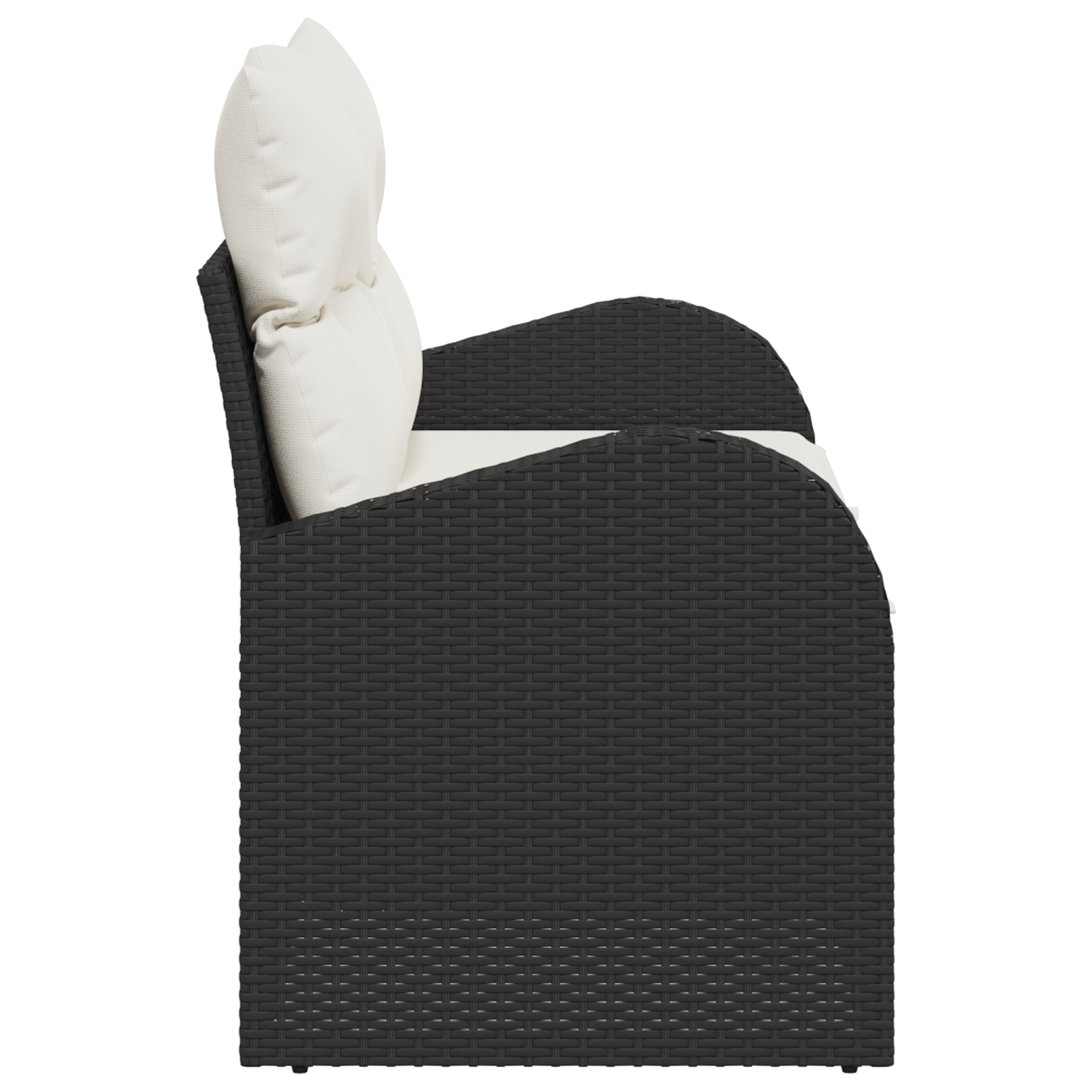 2-Seater Garden Sofa with Cushions Black Poly Rattan - Image 5