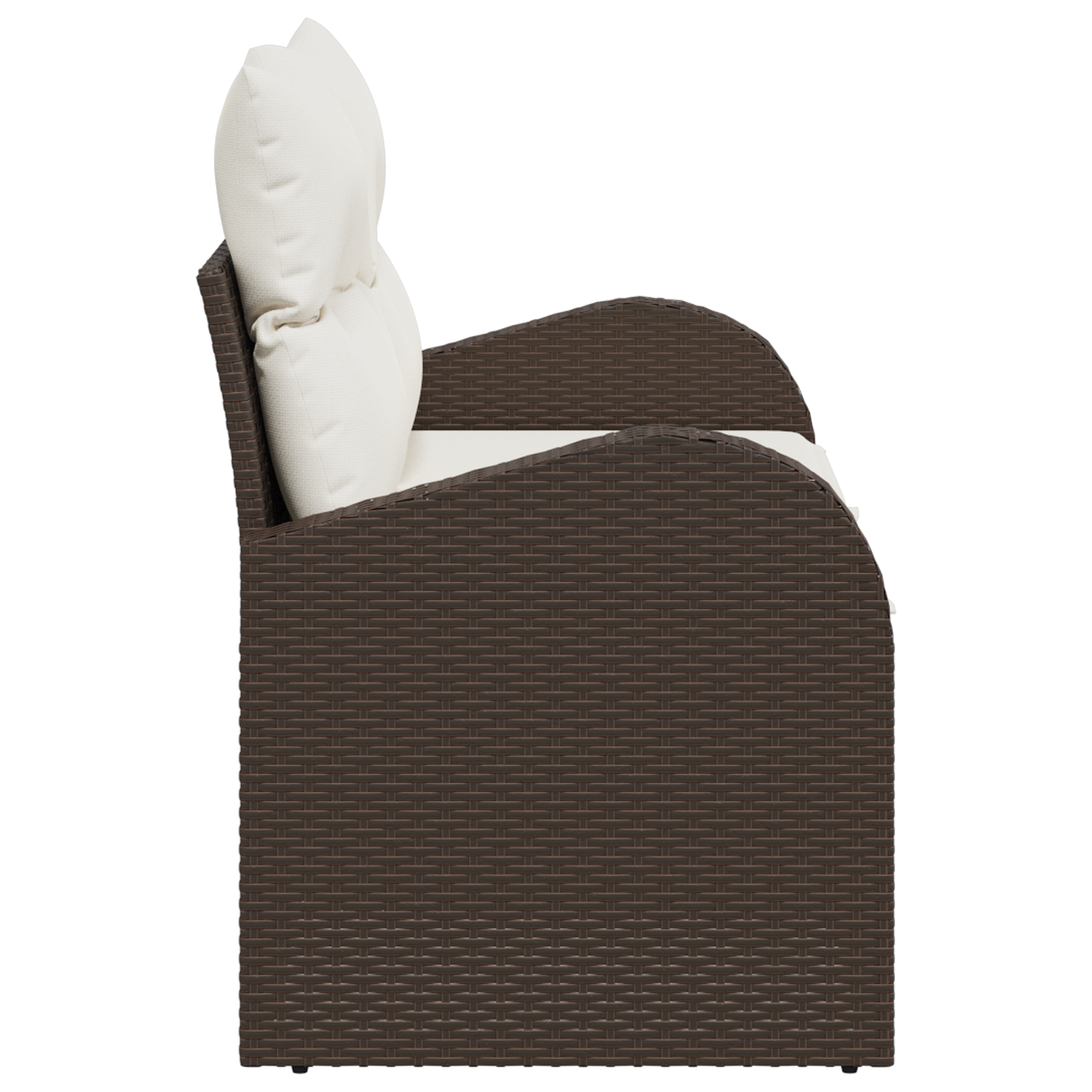 2-Seater Garden Sofa with Cushions Brown Poly Rattan - Image 4