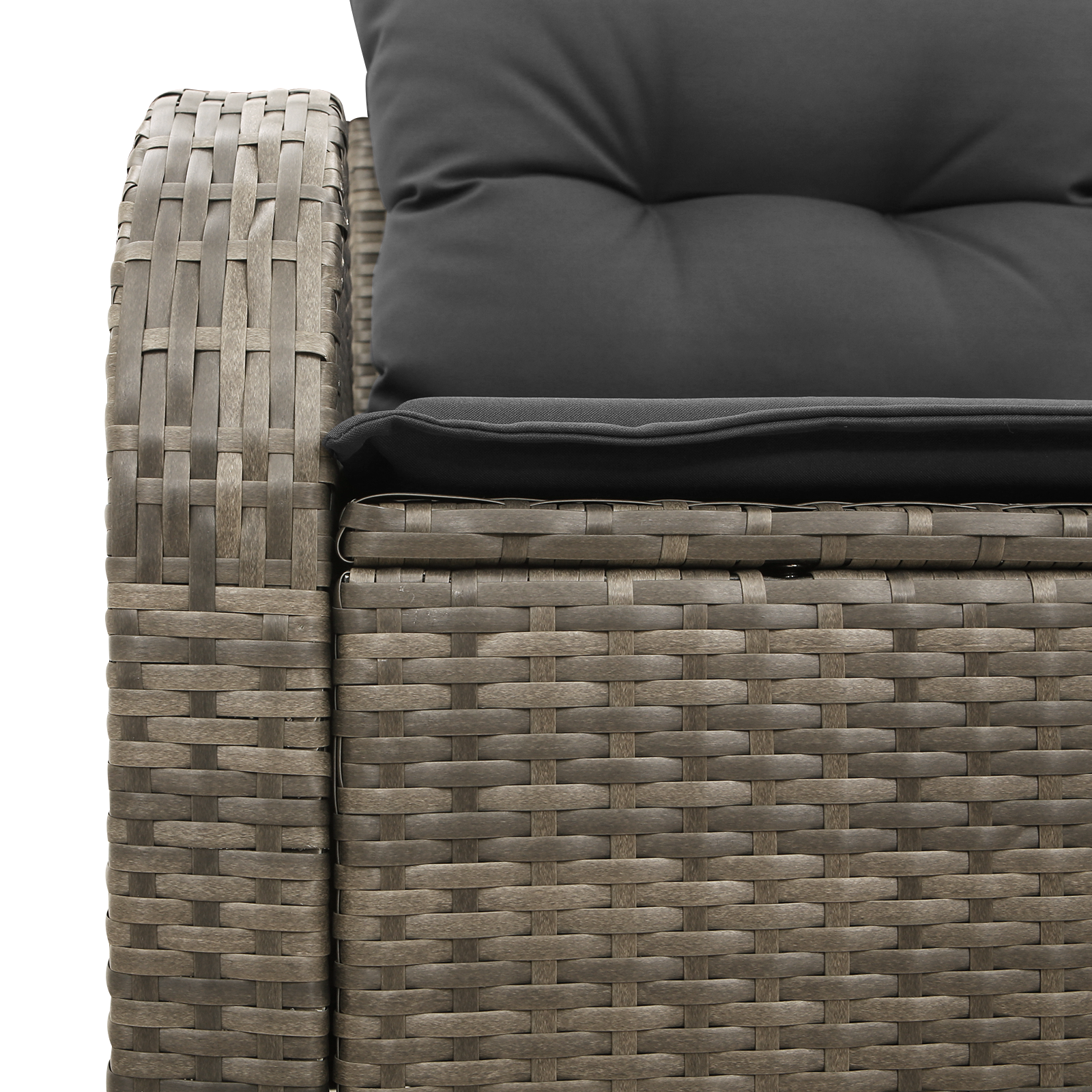 2-Seater Garden Sofa with Cushions Grey Poly Rattan - Image 7