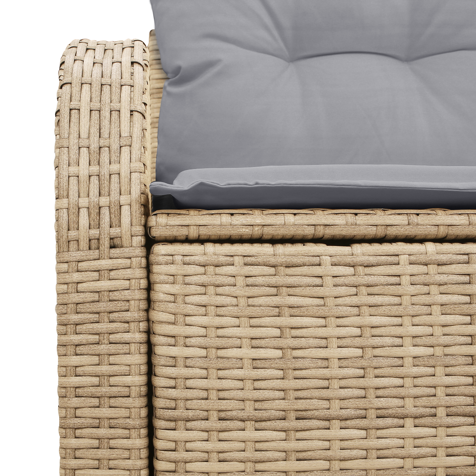 2-Seater Garden Sofa with Cushions Beige Poly Rattan - Image 6
