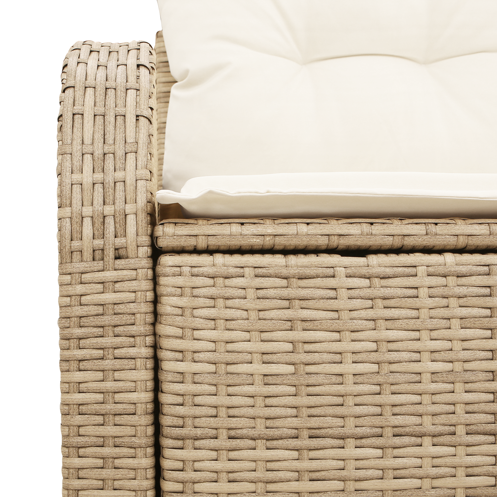 2-Seater Garden Sofa with Cushions Beige Poly Rattan - Image 7