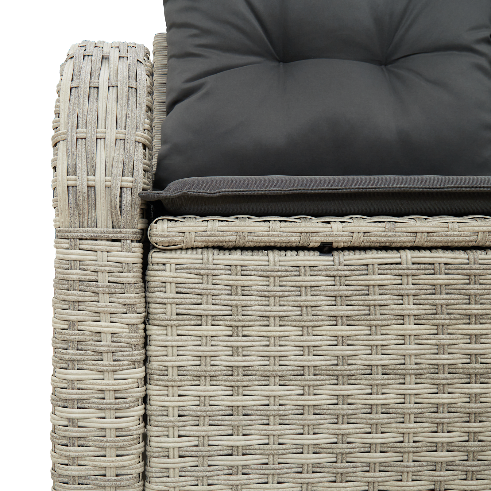 2-Seater Garden Sofa with Cushions Light Grey Poly Rattan - Image 7