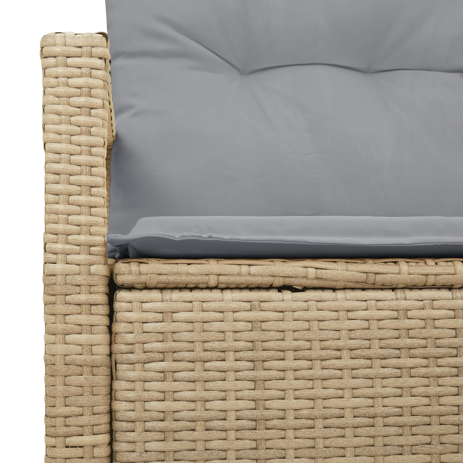 2-Seater Garden Sofa with Cushions Beige Poly Rattan - Image 6