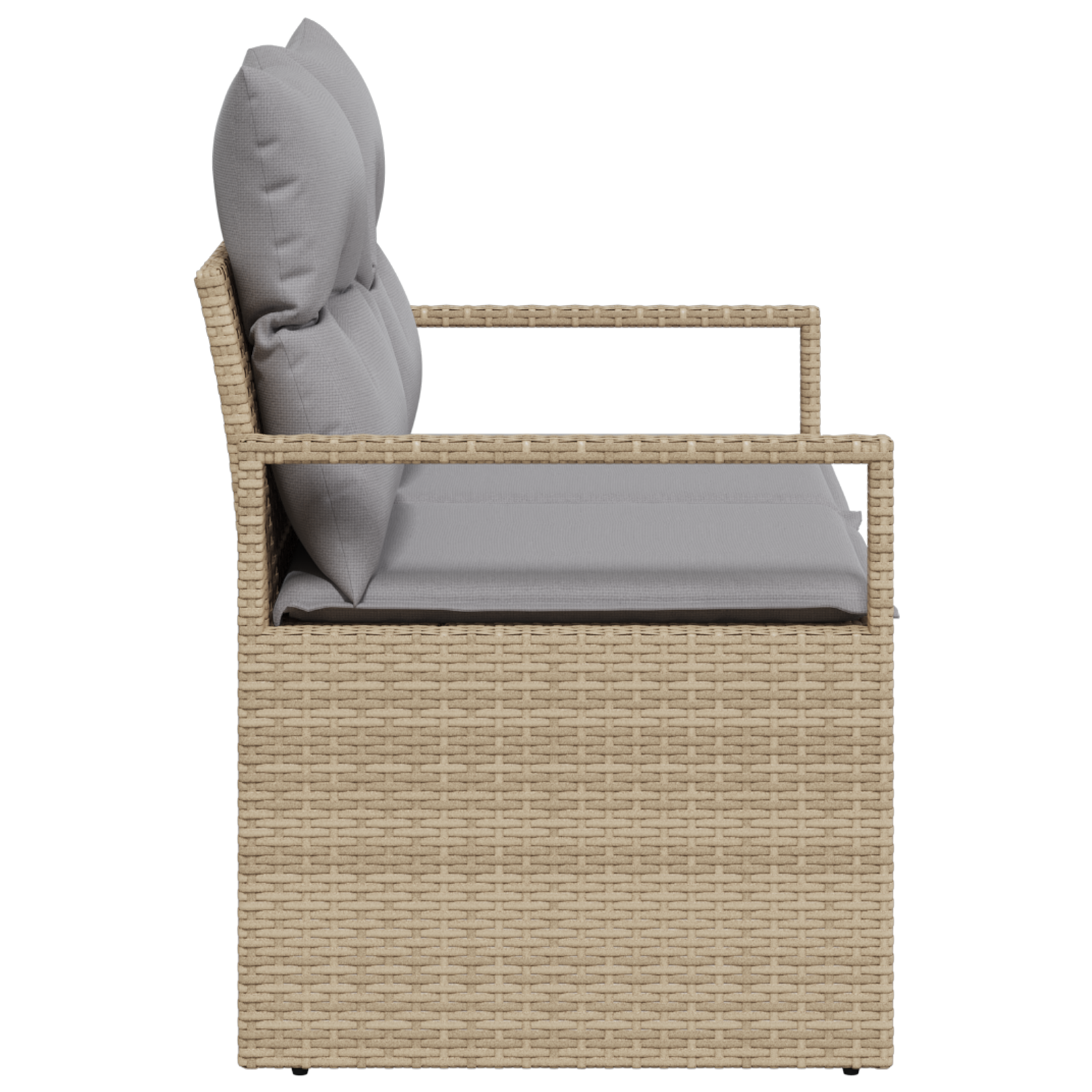 2-Seater Garden Sofa with Cushions Beige Poly Rattan - Image 5