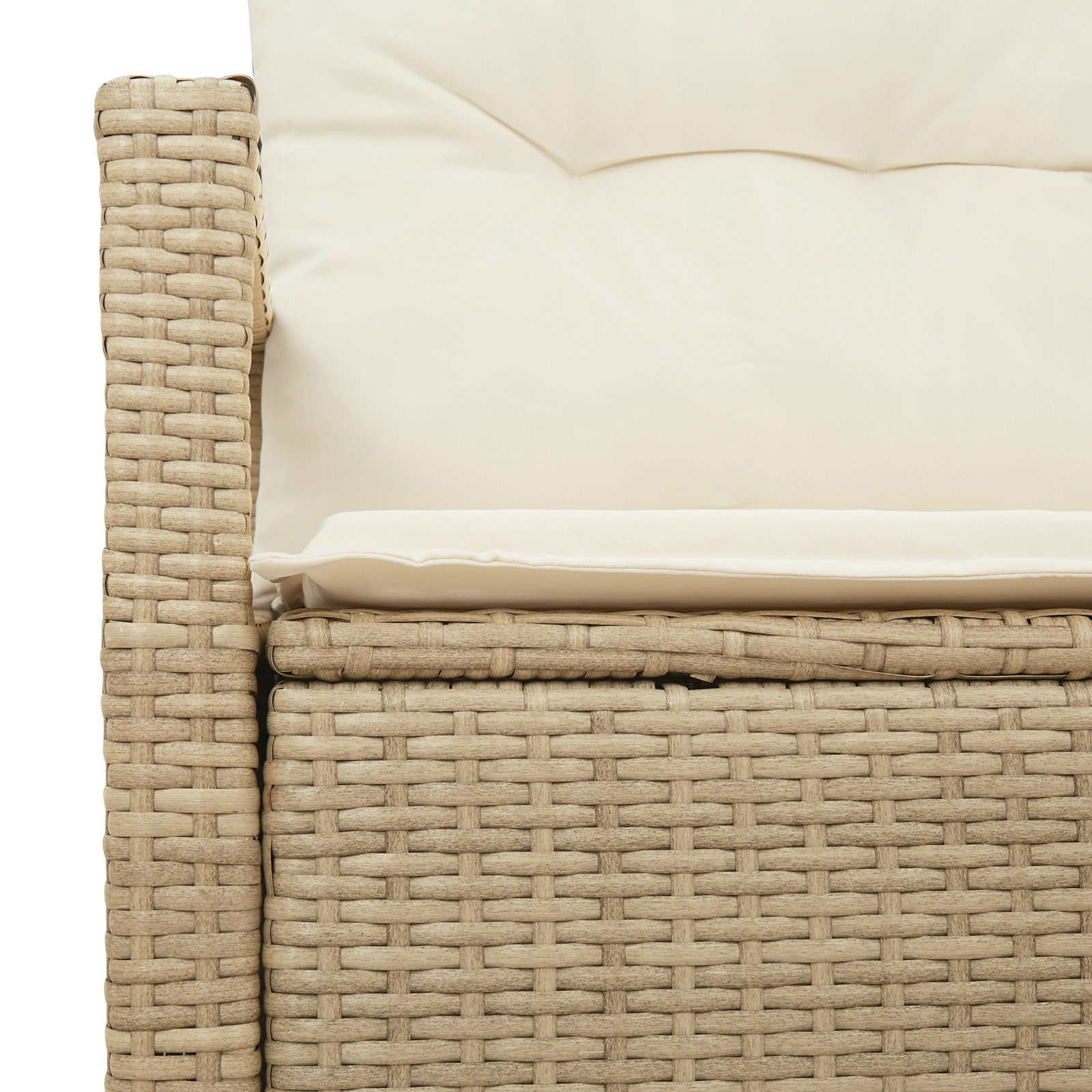 2-Seater Garden Sofa with Cushions Beige Poly Rattan - Image 6