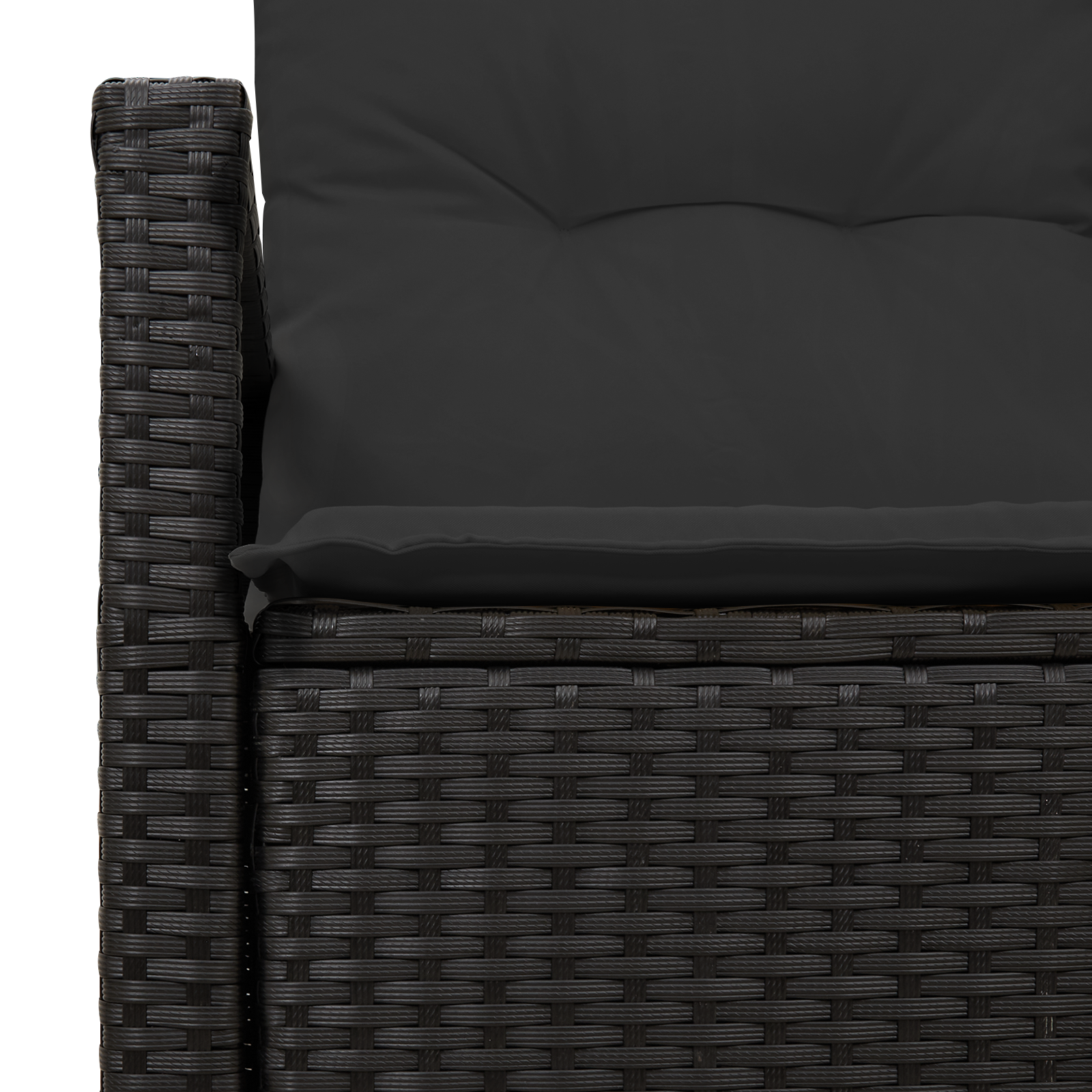 2-Seater Garden Sofa with Cushions Black Poly Rattan - Image 6