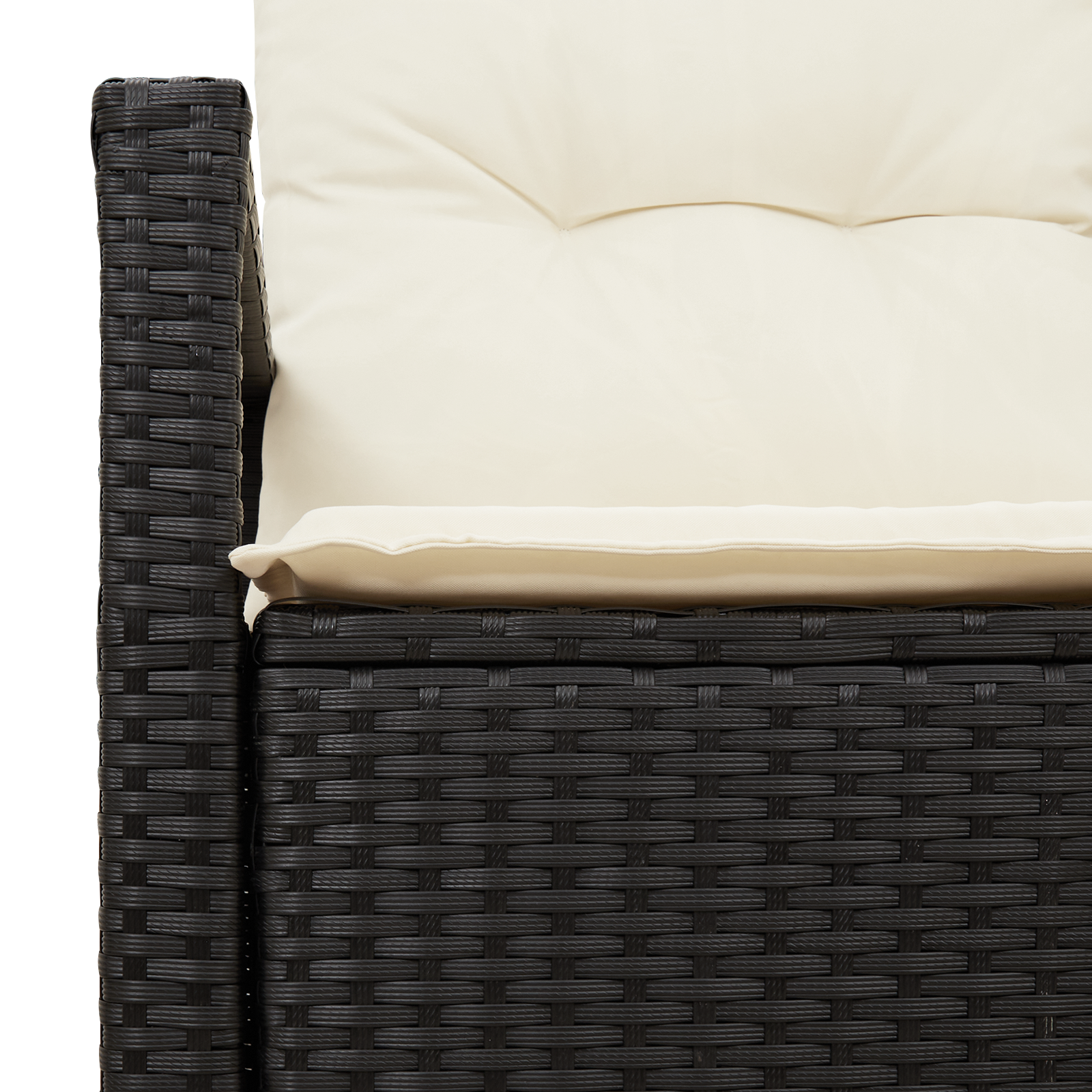 2-Seater Garden Sofa with Storage&Cushions Black Poly Rattan - Image 6
