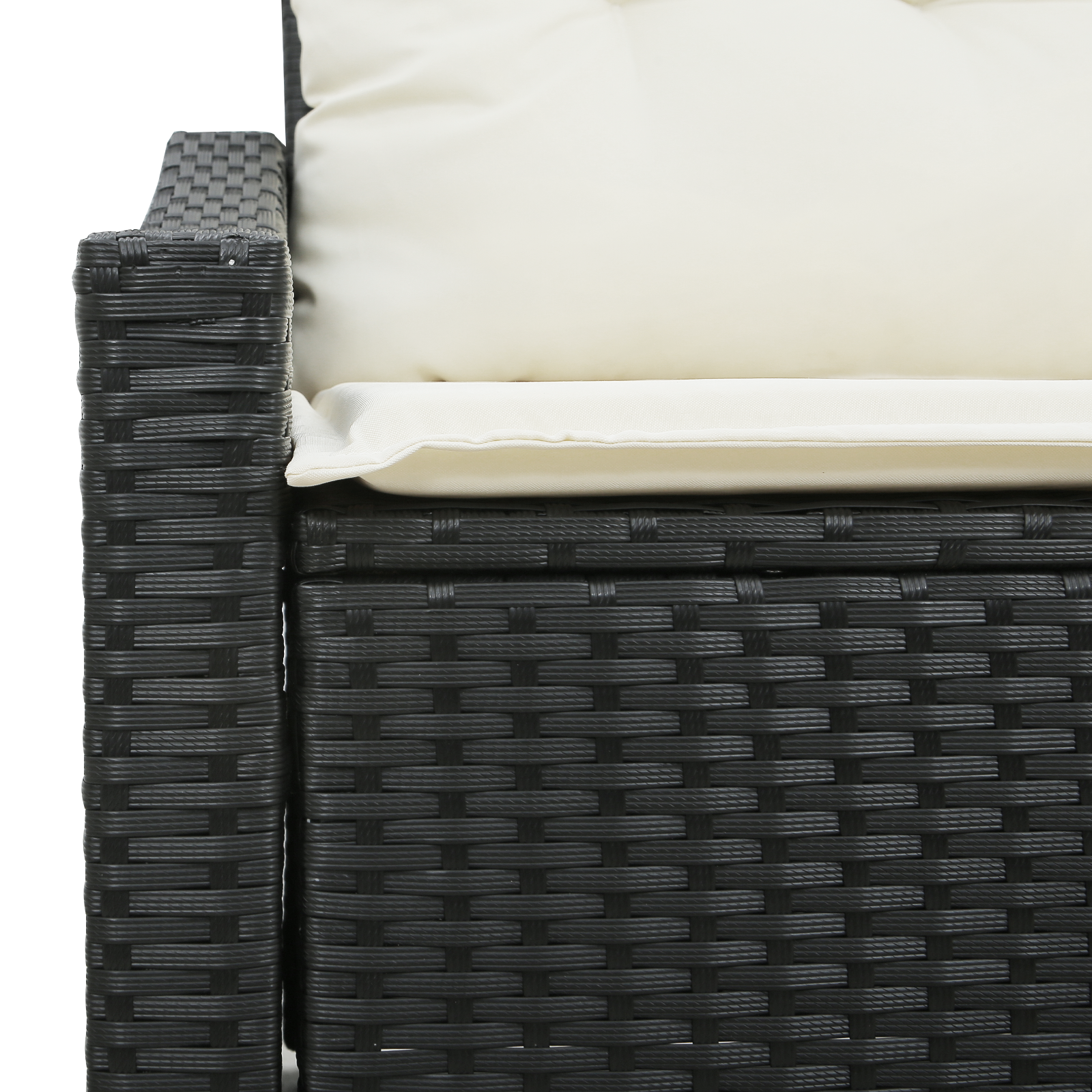 2-Seater Garden Sofa with Storage&Cushions Black Poly Rattan - Image 8